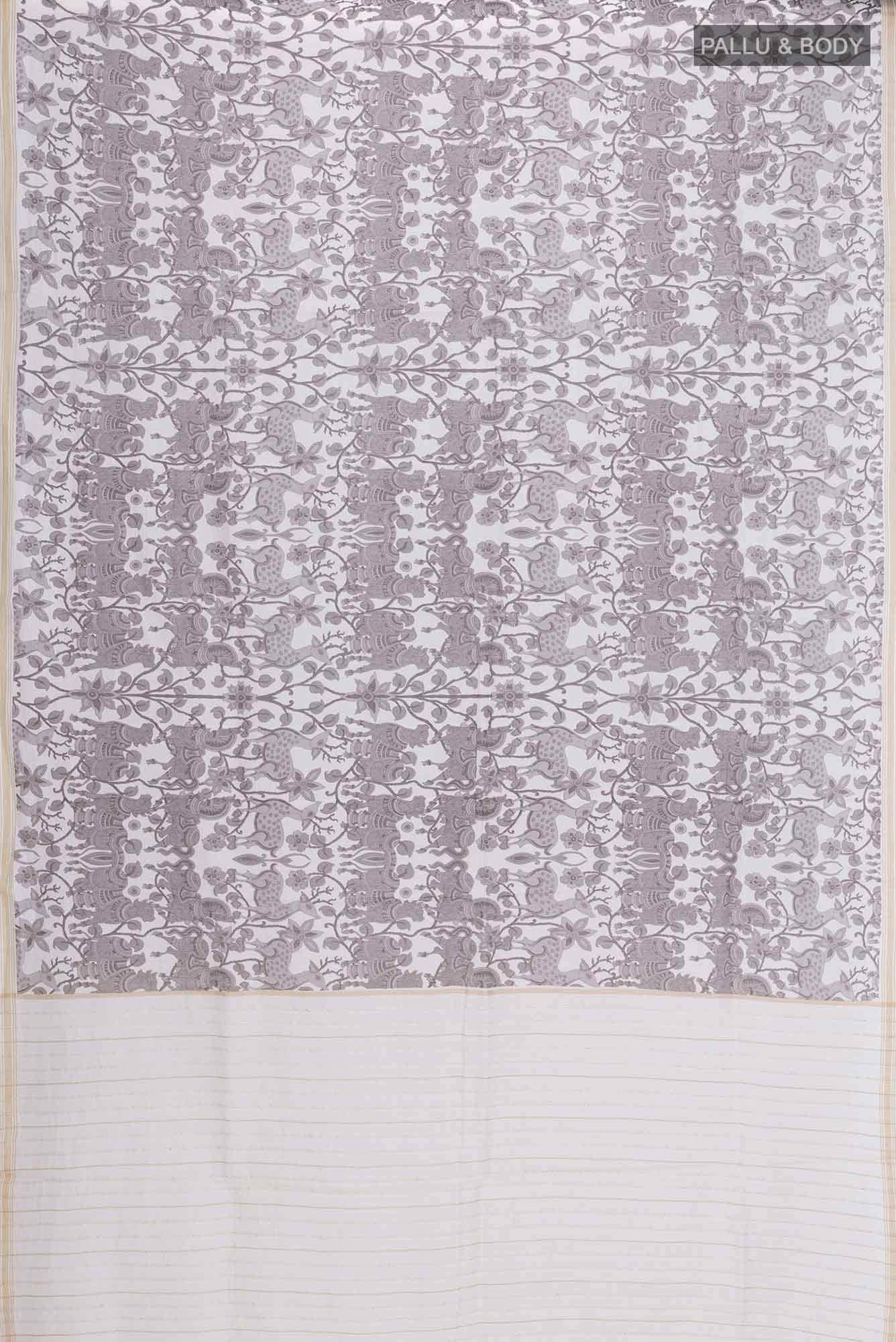 Off White Cotton Saree