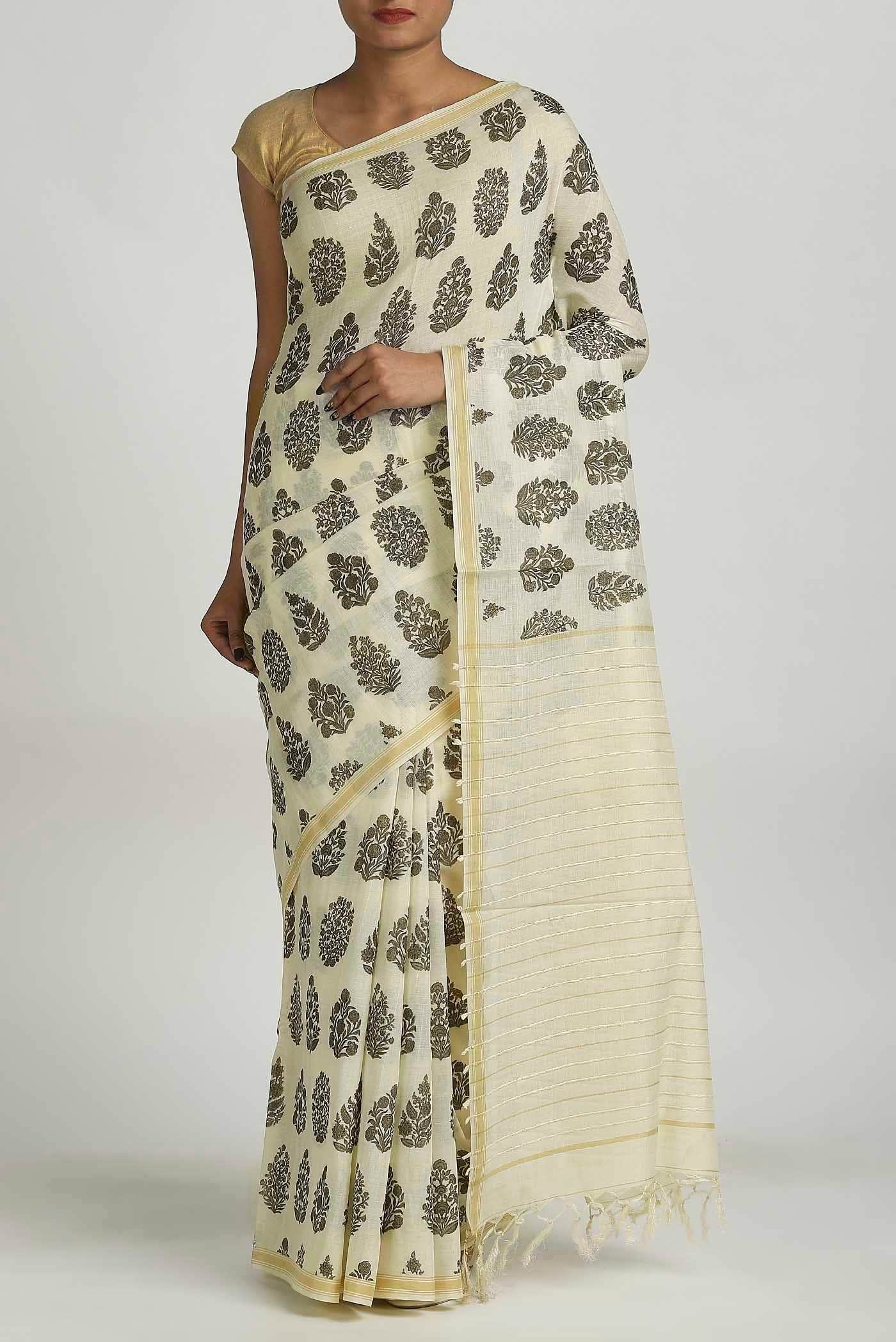 Yellow Tussar Saree