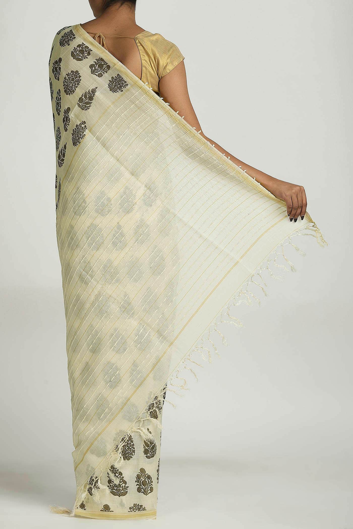 Yellow Tussar Saree