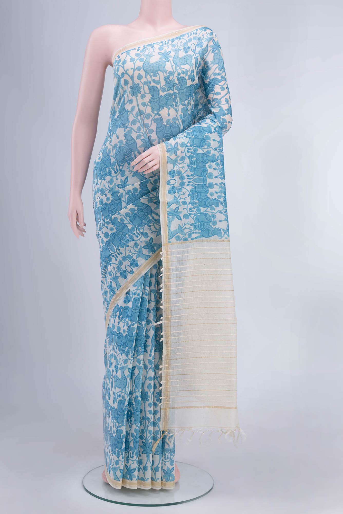Off White Cotton Saree