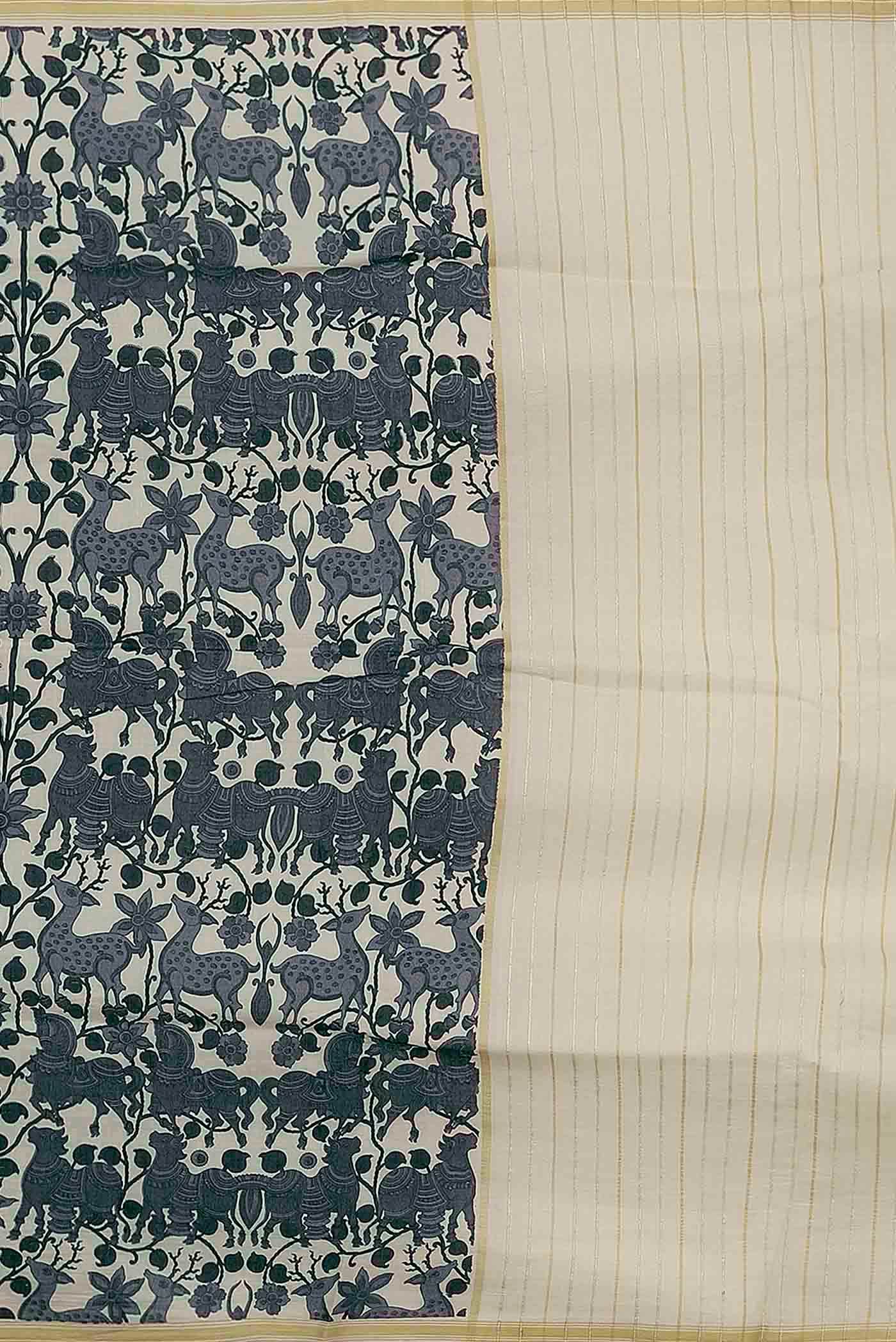 Beige Tussar Saree