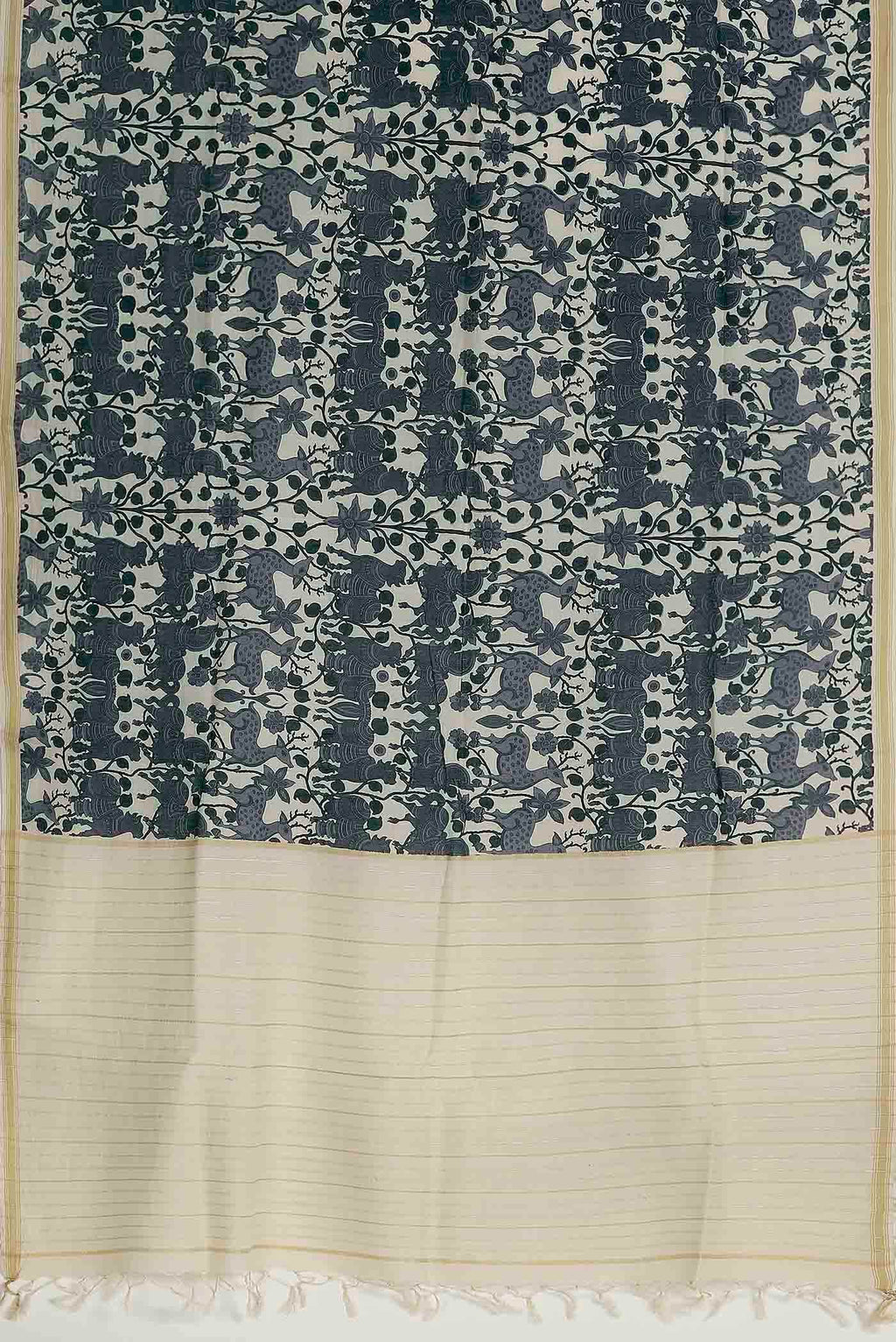 Beige Tussar Saree