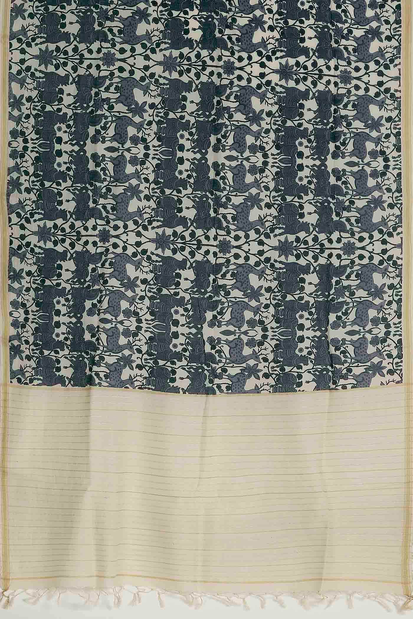 Beige Tussar Saree