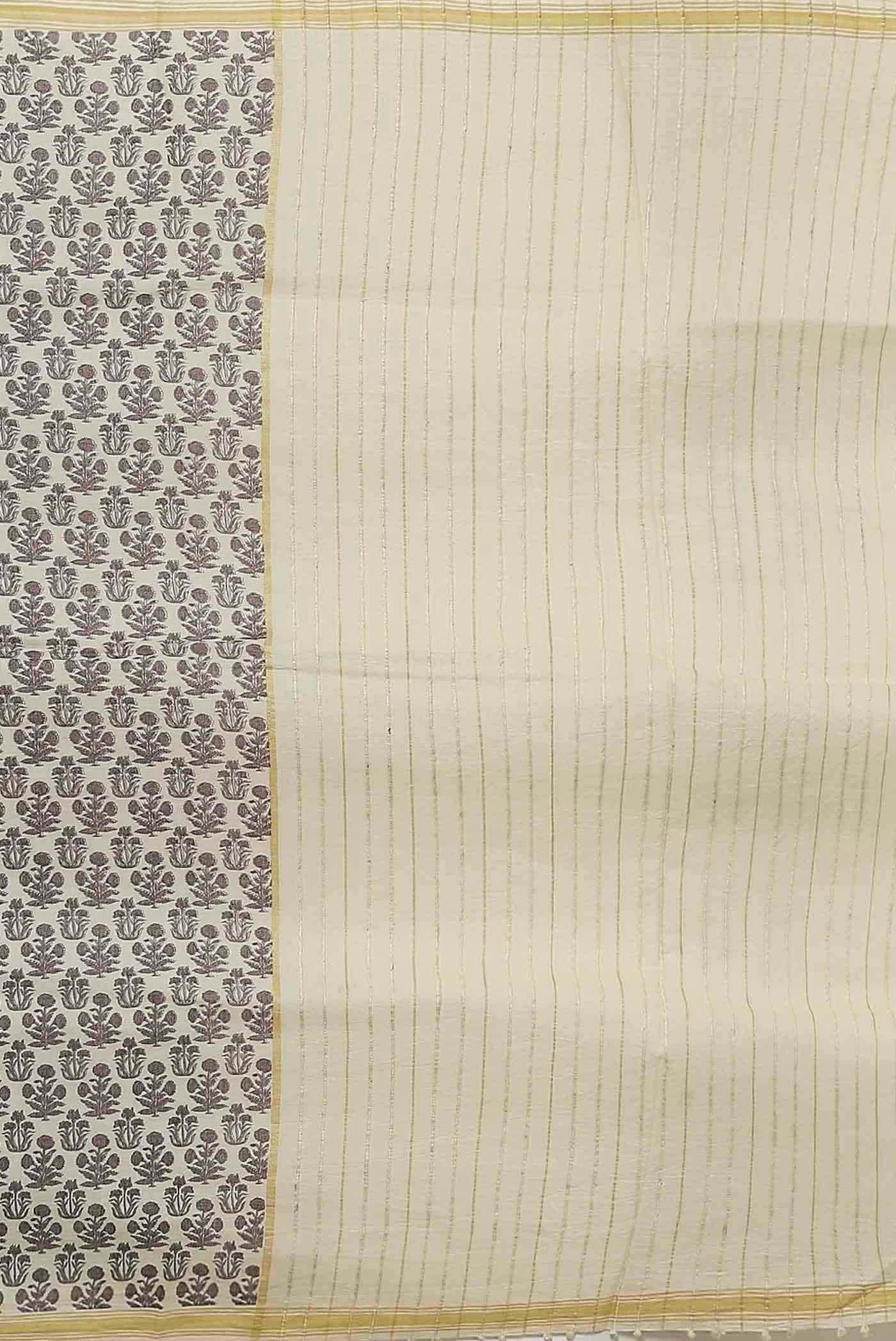 Beige Tussar Saree