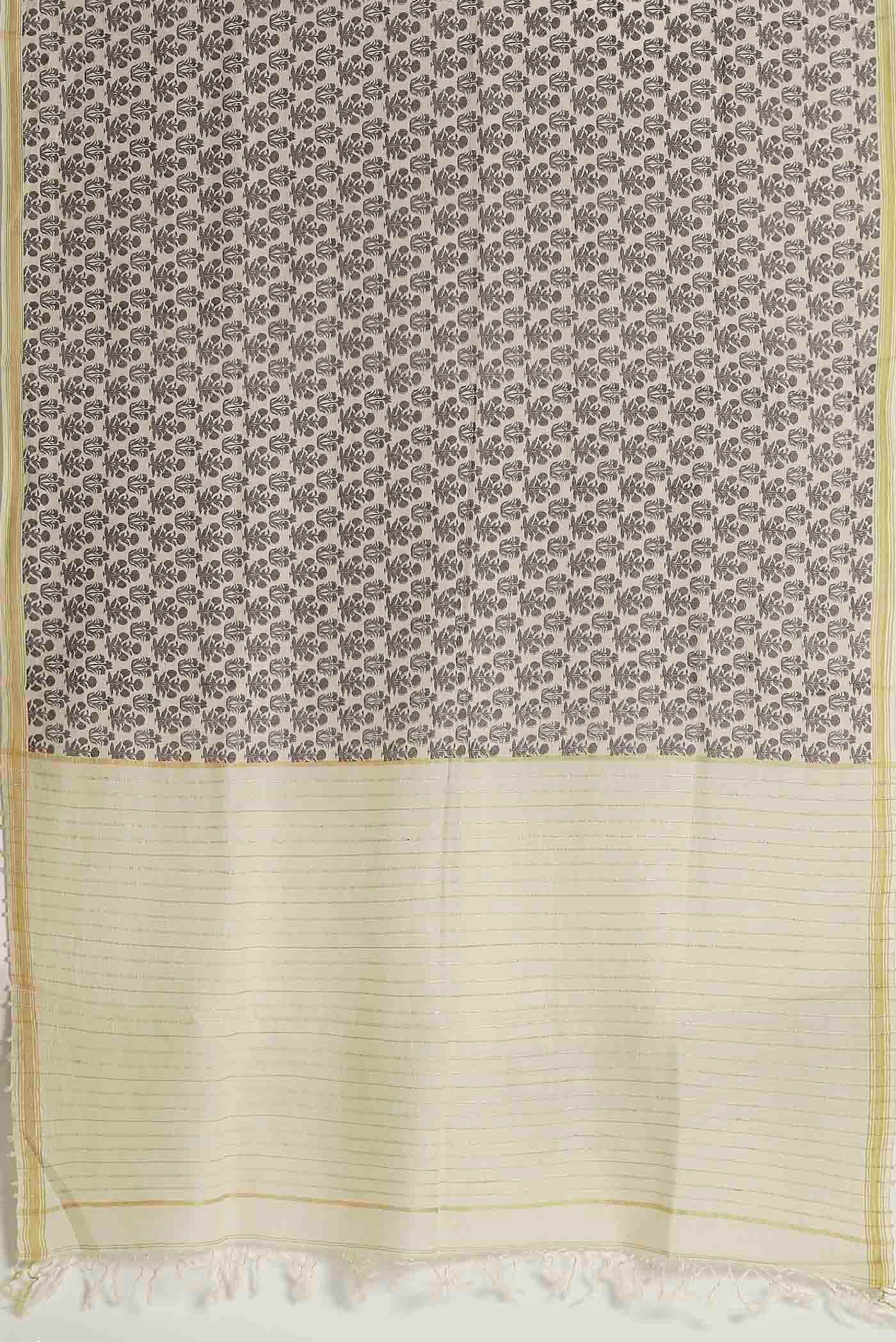Beige Tussar Saree