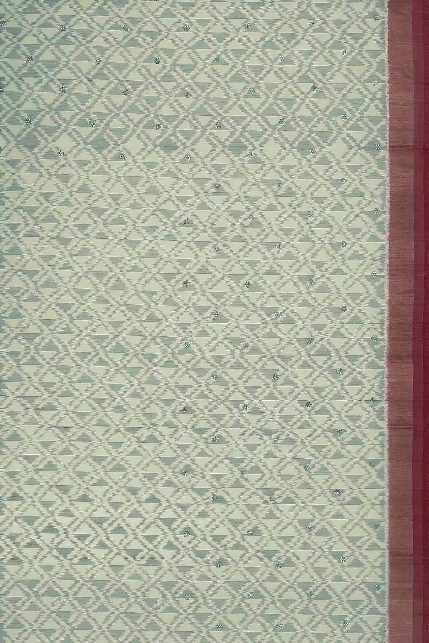 Beige Silk Cotton Saree