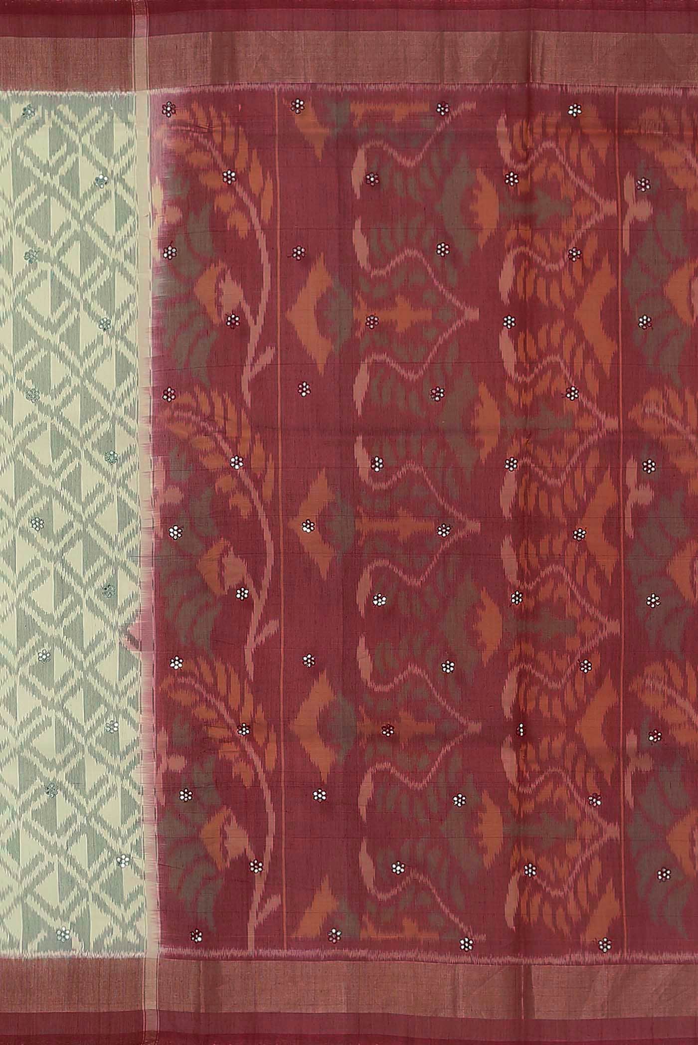 Beige Silk Cotton Saree