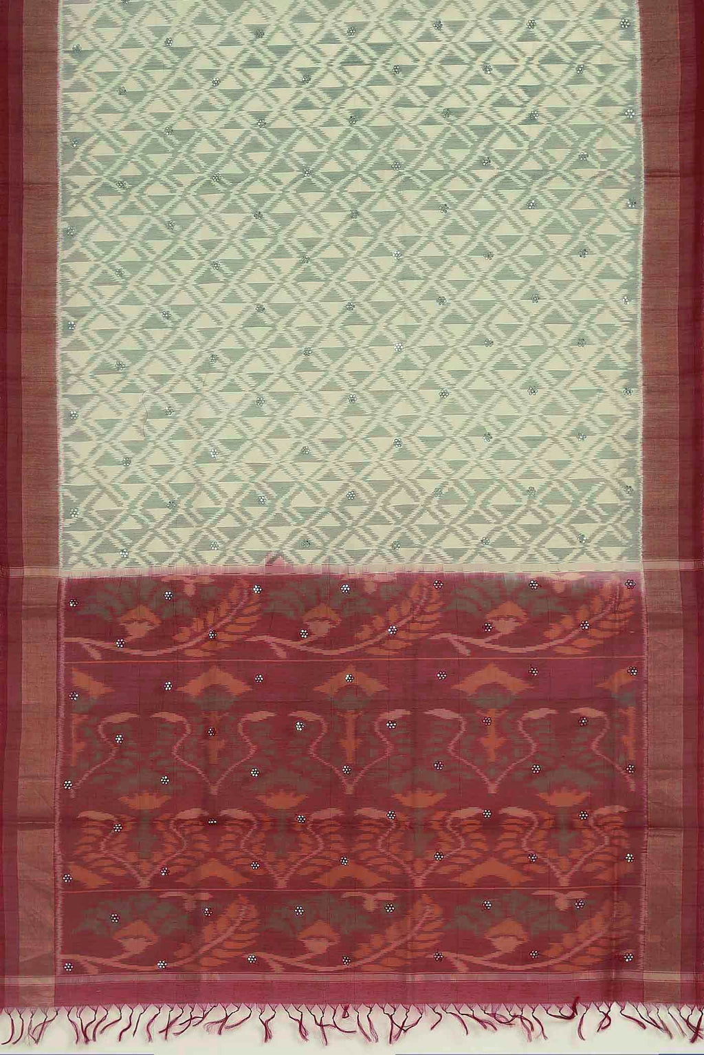 Beige Silk Cotton Saree