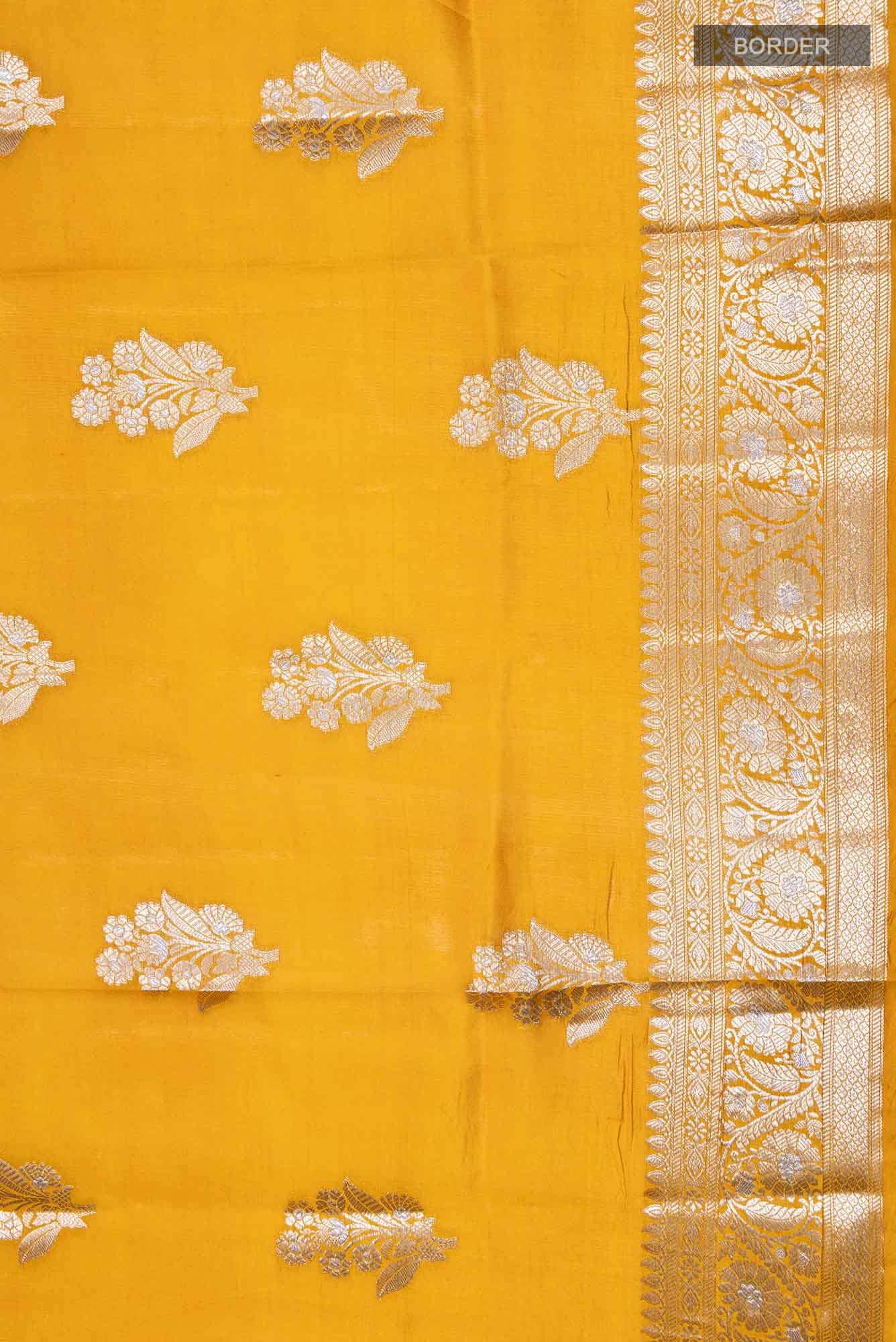 Mustard Tussar Silk Saree