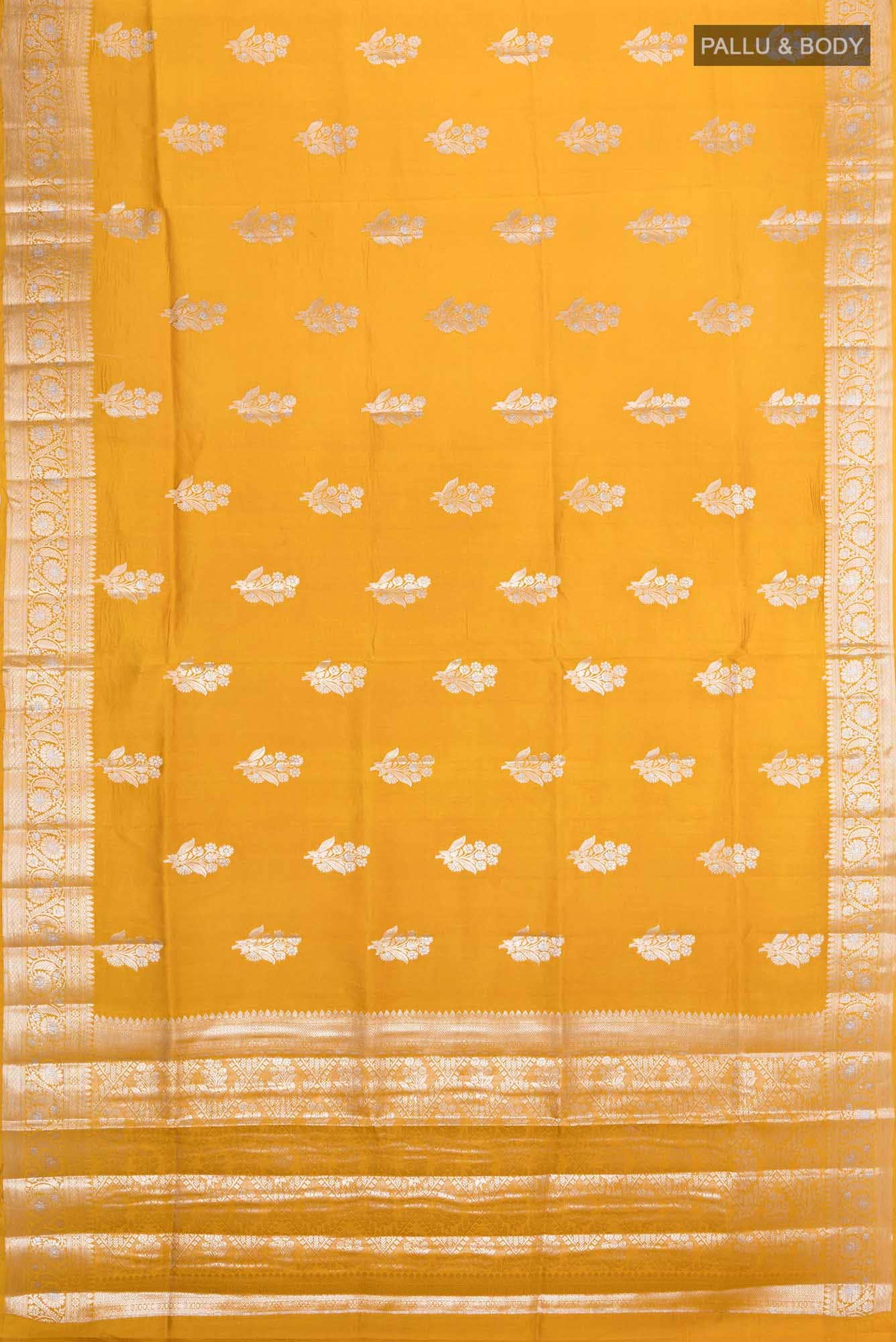 Mustard Tussar Silk Saree