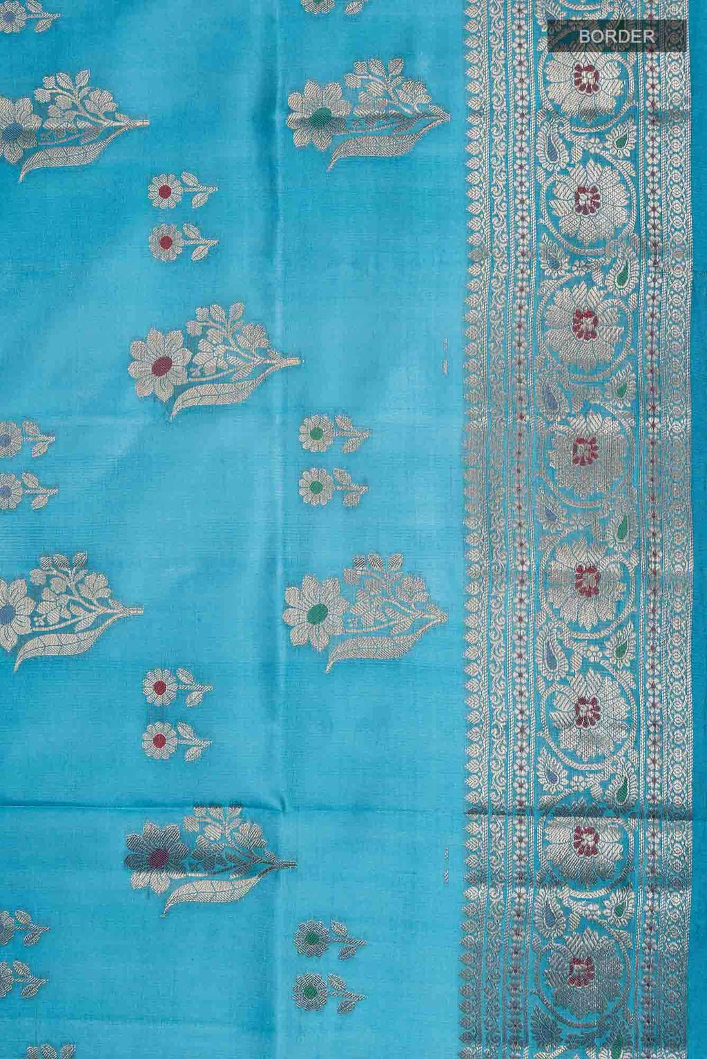 Maya Blue Tussar Silk Saree