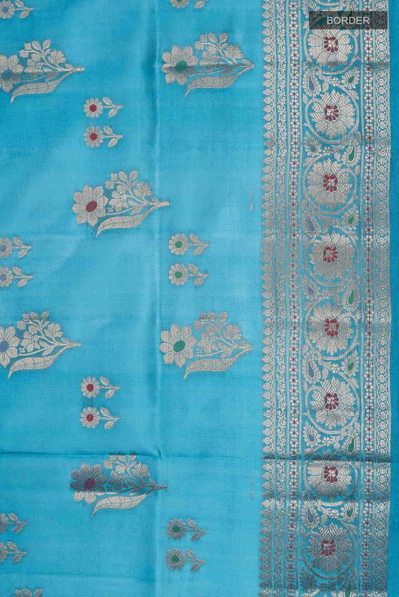 Maya Blue Tussar Silk Saree