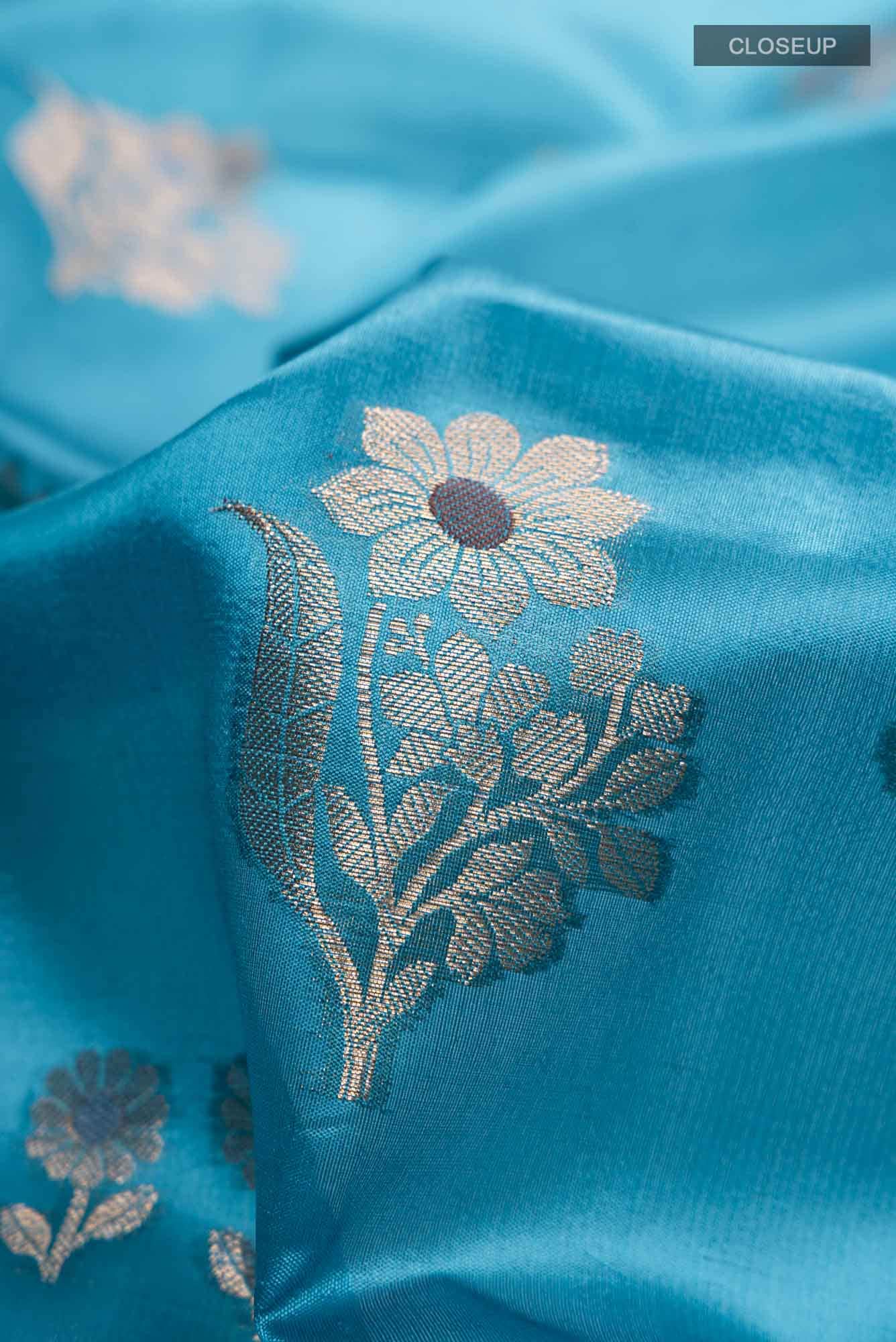 Maya Blue Tussar Silk Saree