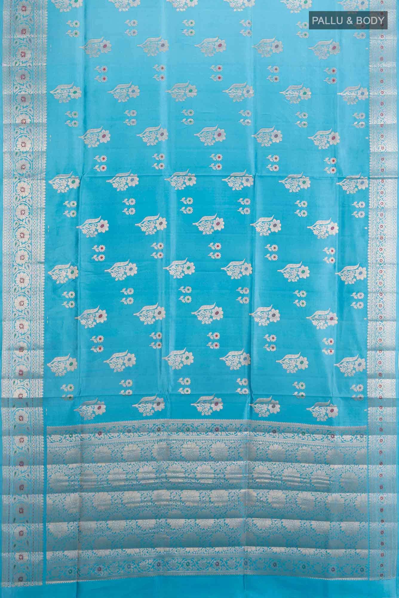 Maya Blue Tussar Silk Saree