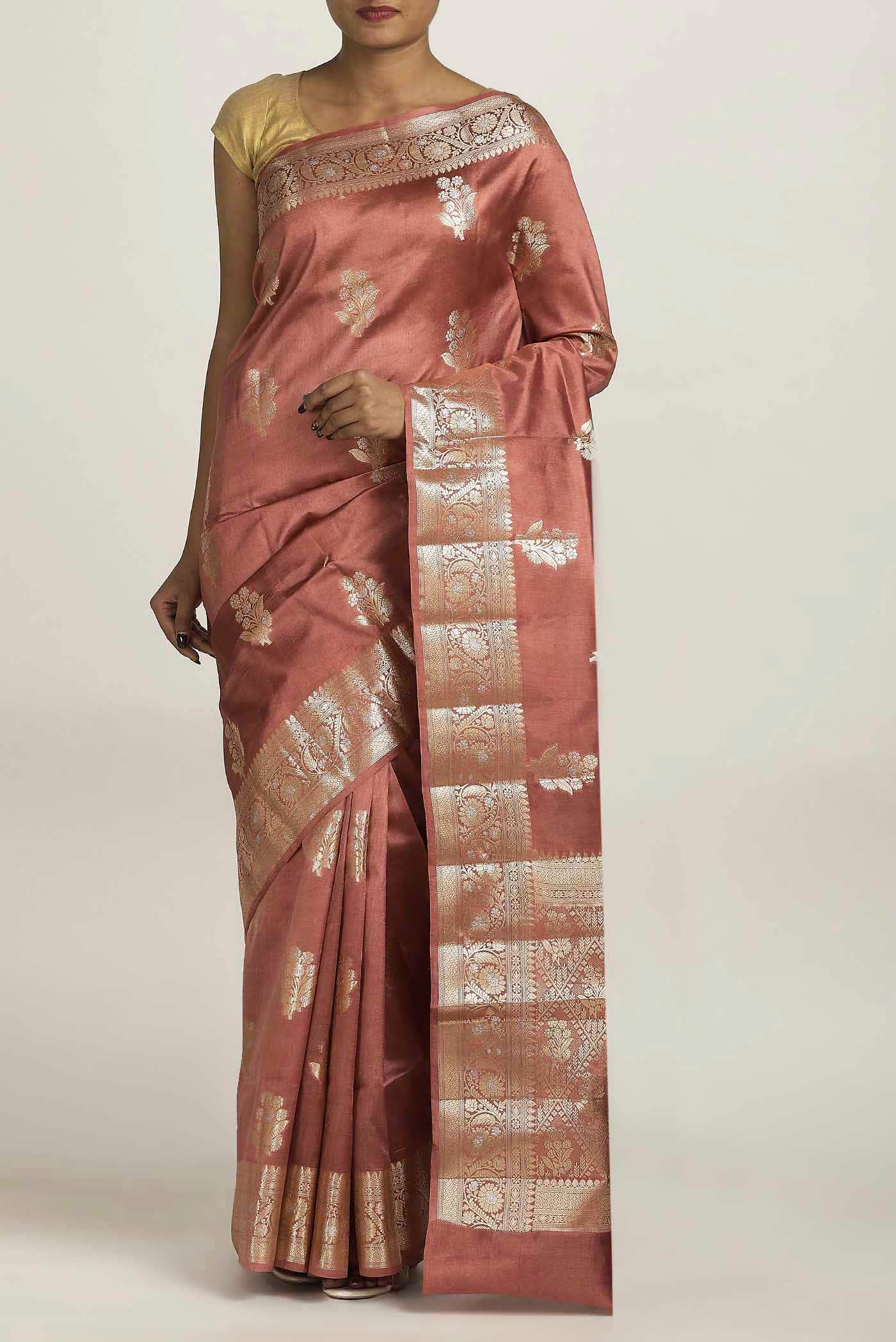Beige Tussar Saree