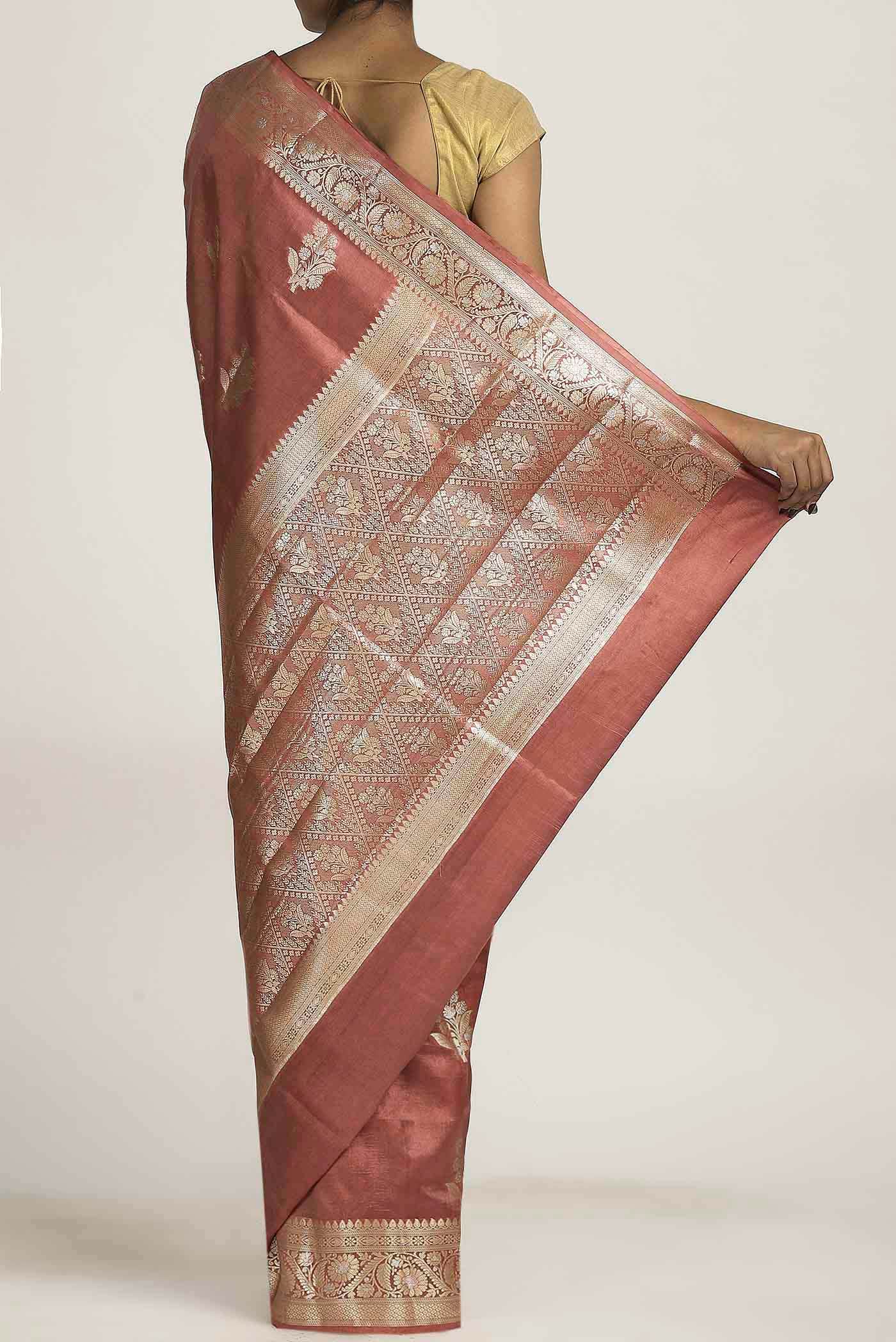 Beige Tussar Saree