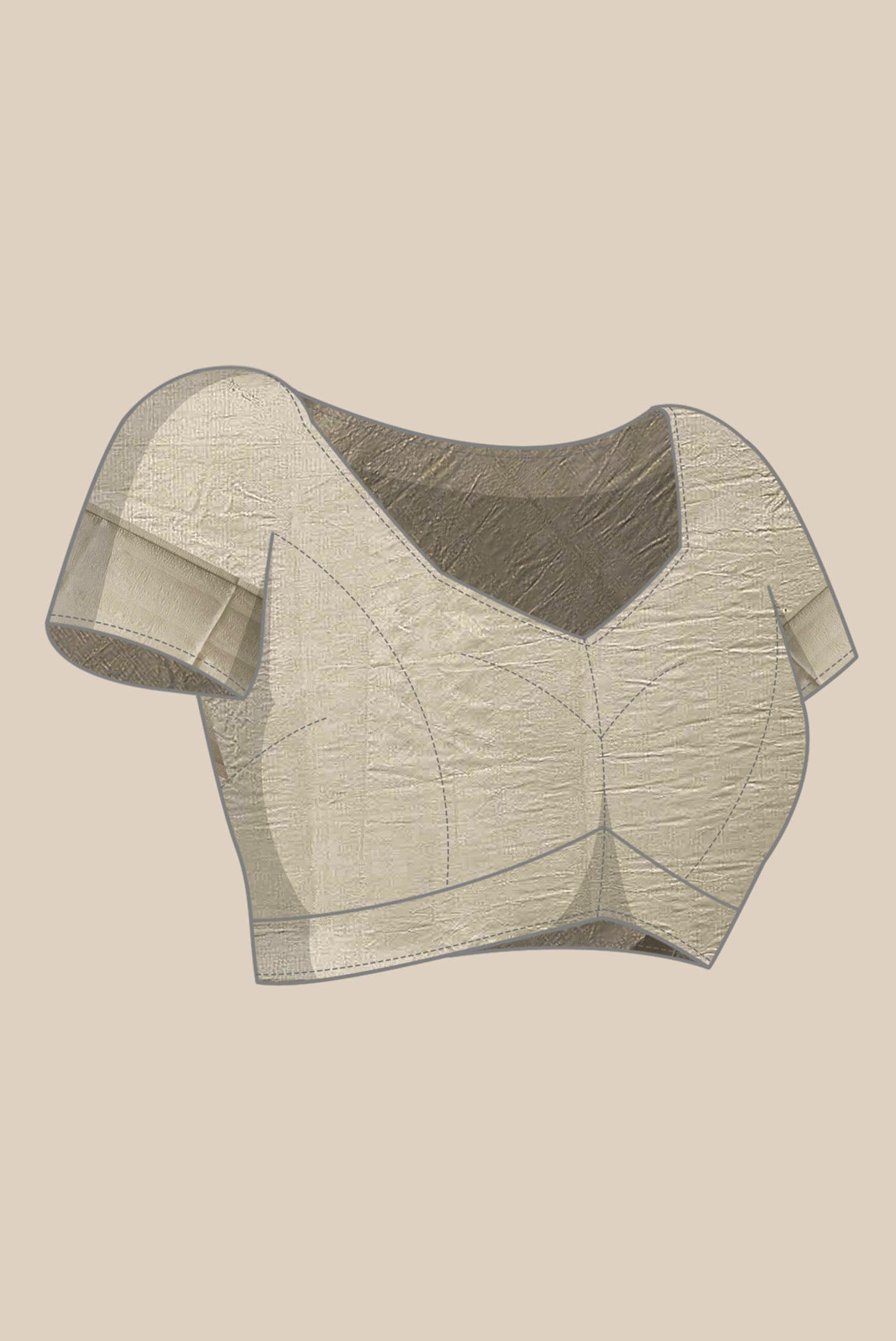 Beige Banarasi Raw Silk Saree