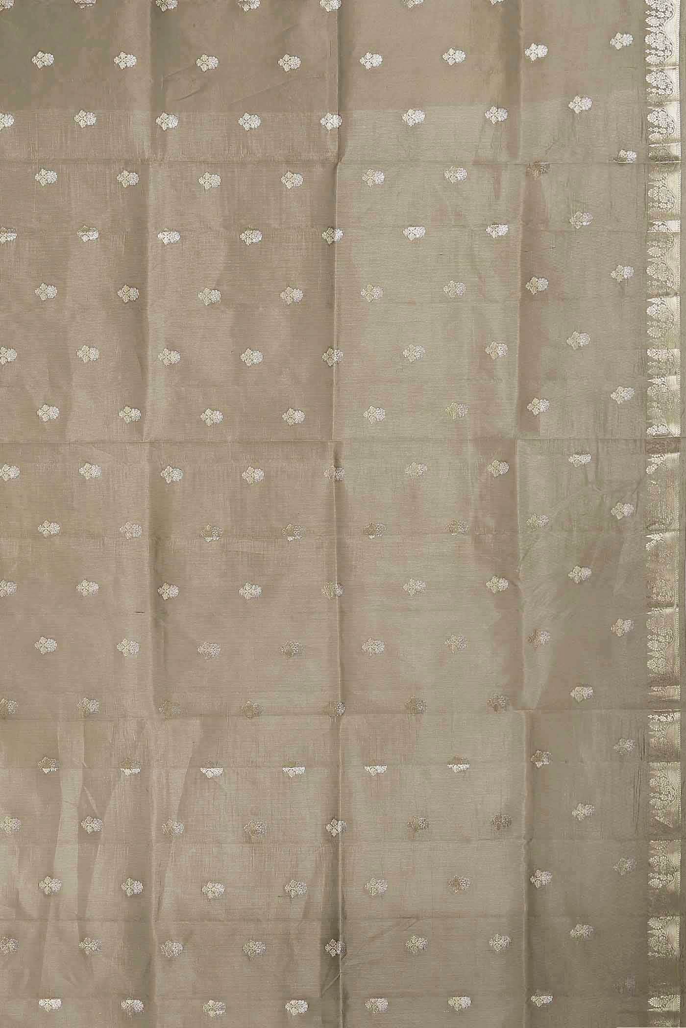 Beige Banarasi Raw Silk Saree