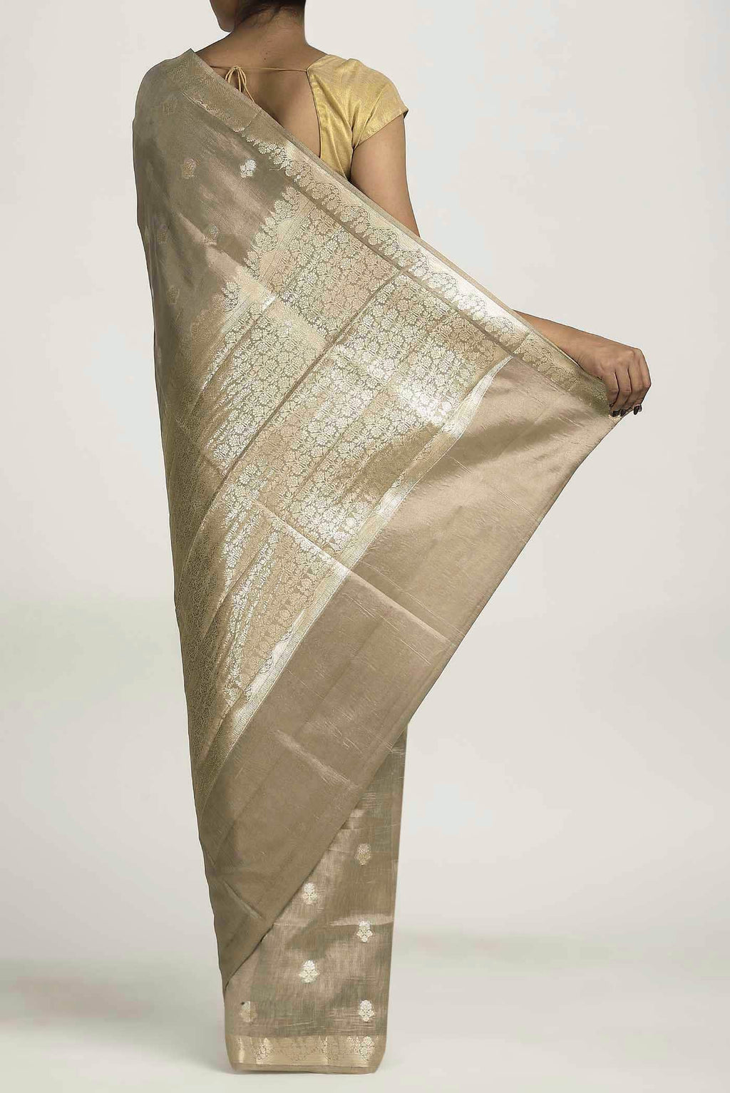 Beige Banarasi Raw Silk Saree