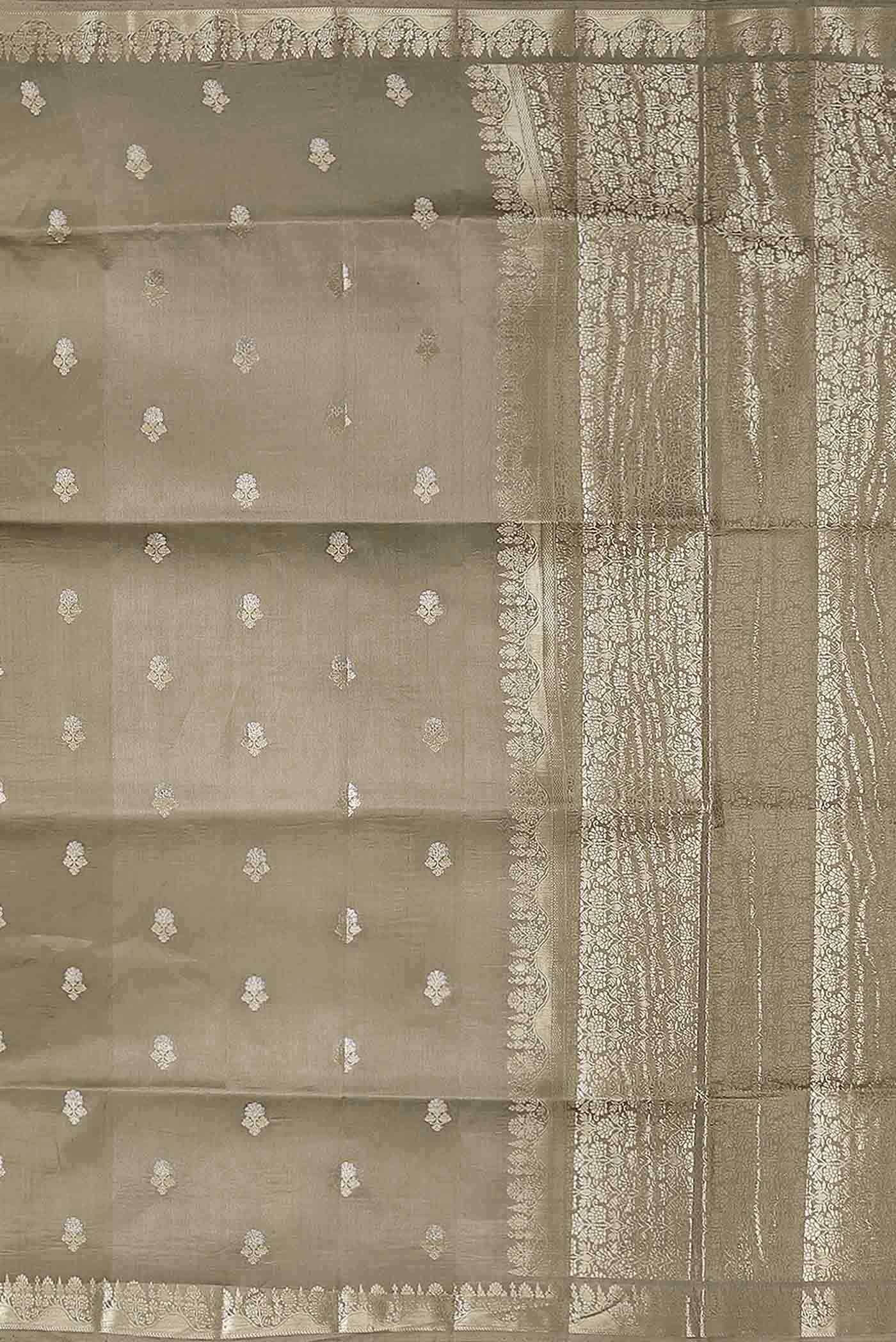 Beige Banarasi Raw Silk Saree