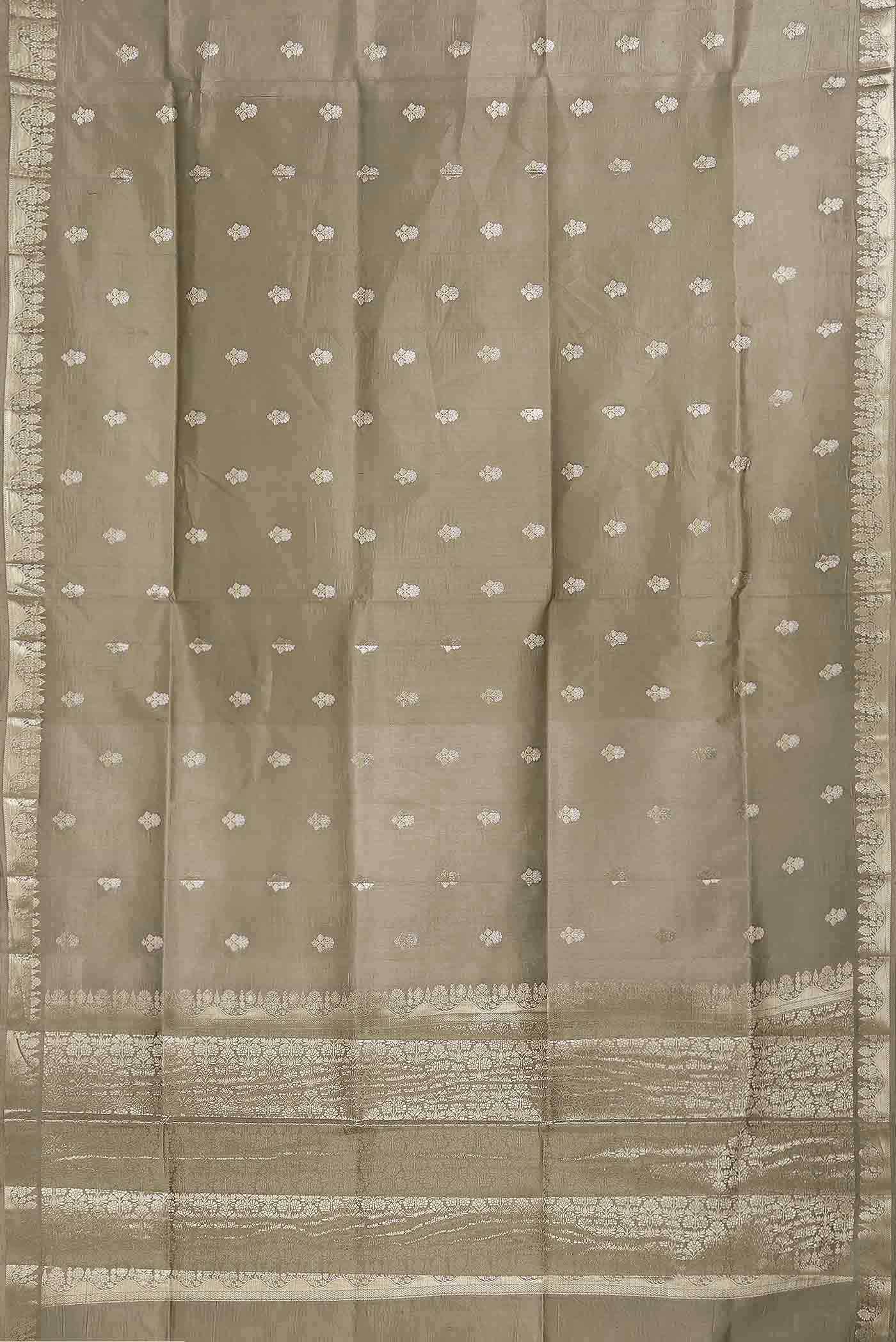 Beige Banarasi Raw Silk Saree