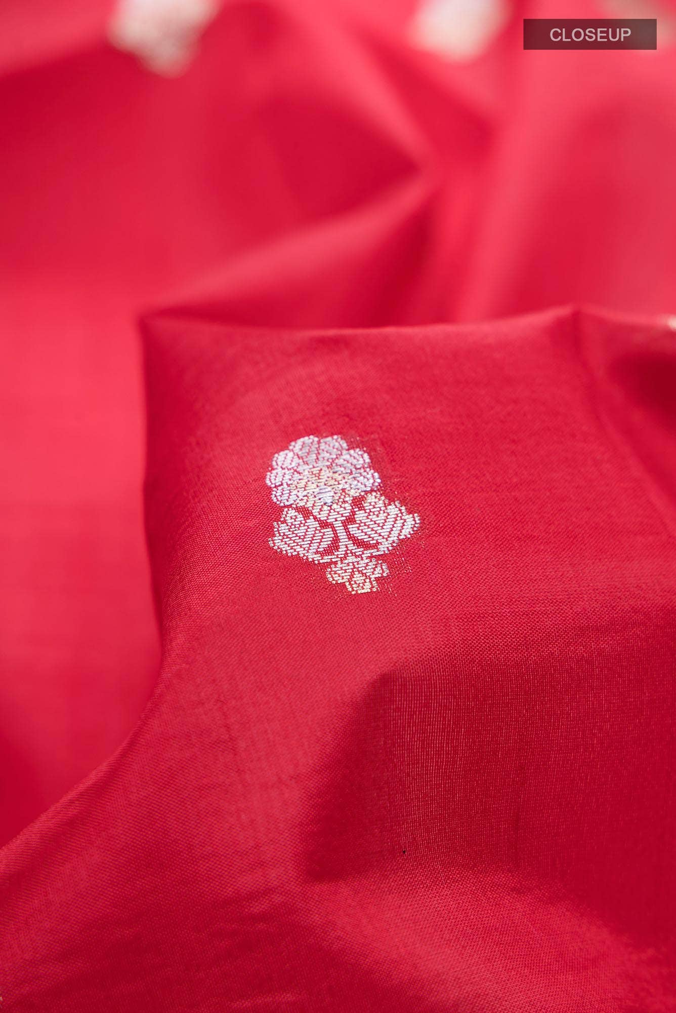 Deep Red Banarasi Silk Saree
