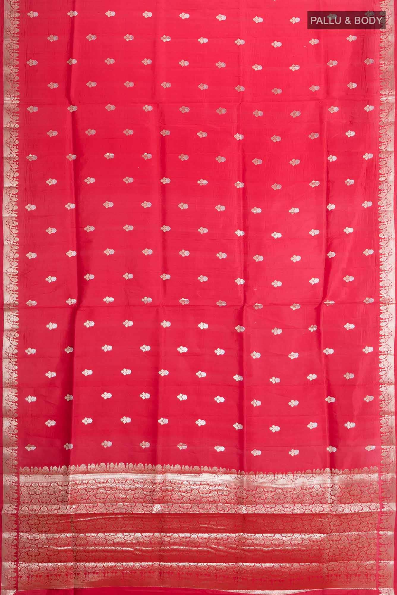 Deep Red Banarasi Silk Saree