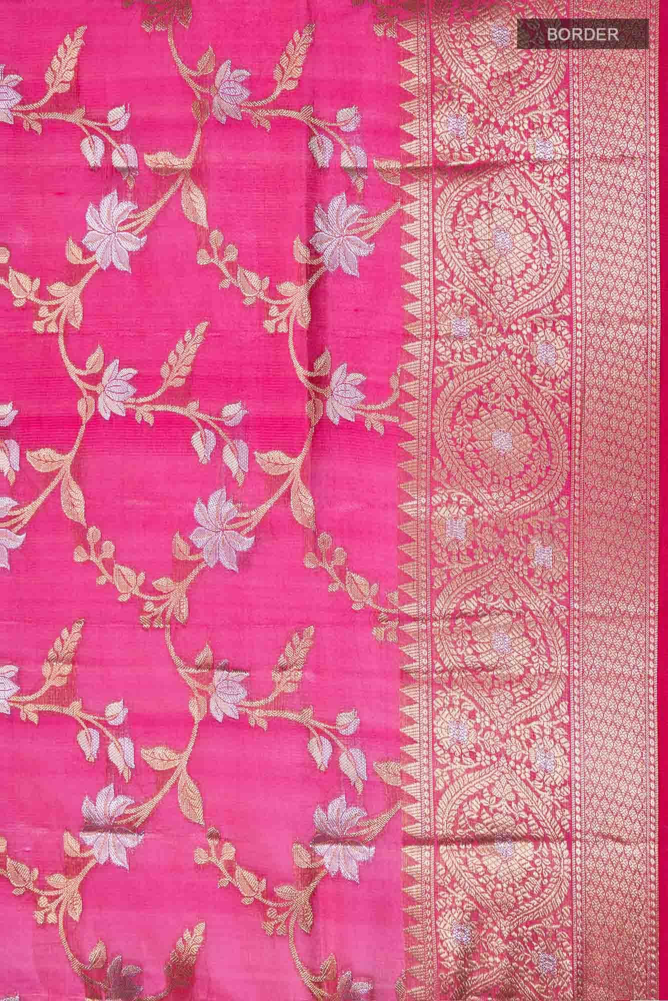 Rose pink Tussar Saree