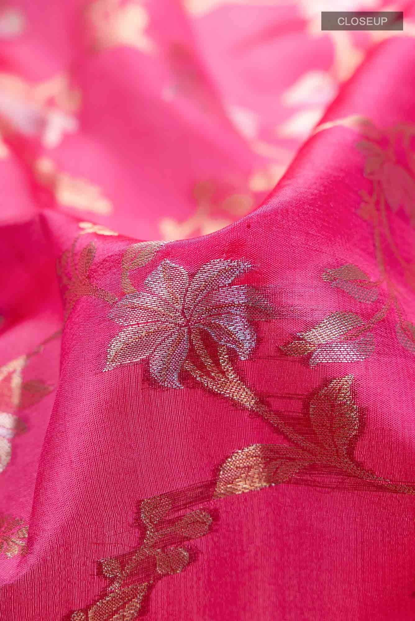 Rose pink Tussar Saree