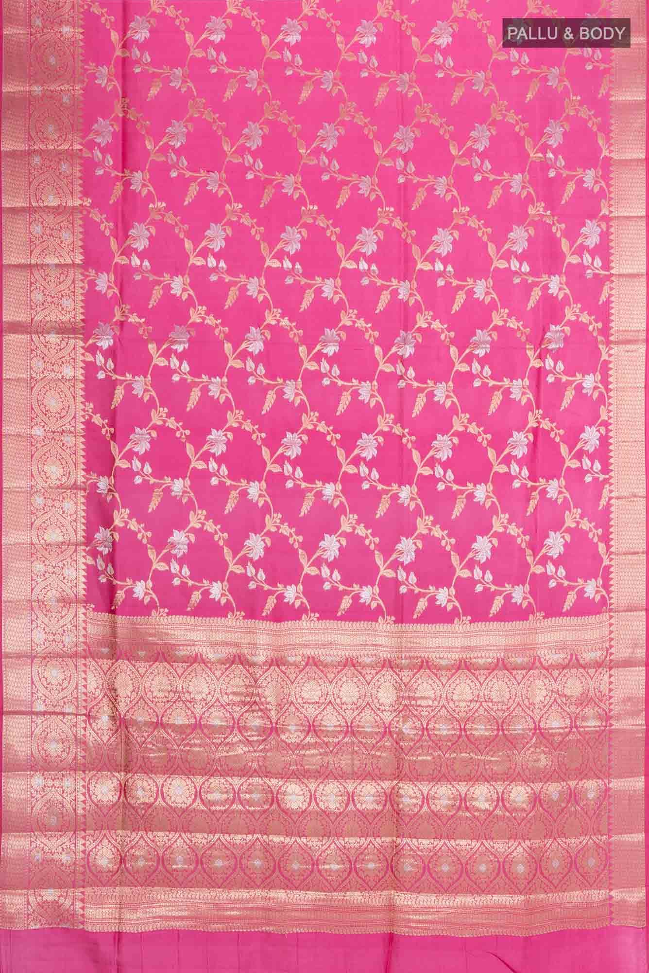 Rose pink Tussar Saree