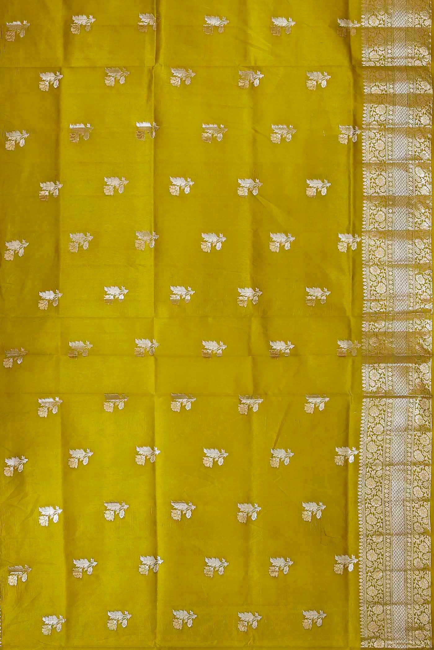 Green Banarasi Raw Silk Saree