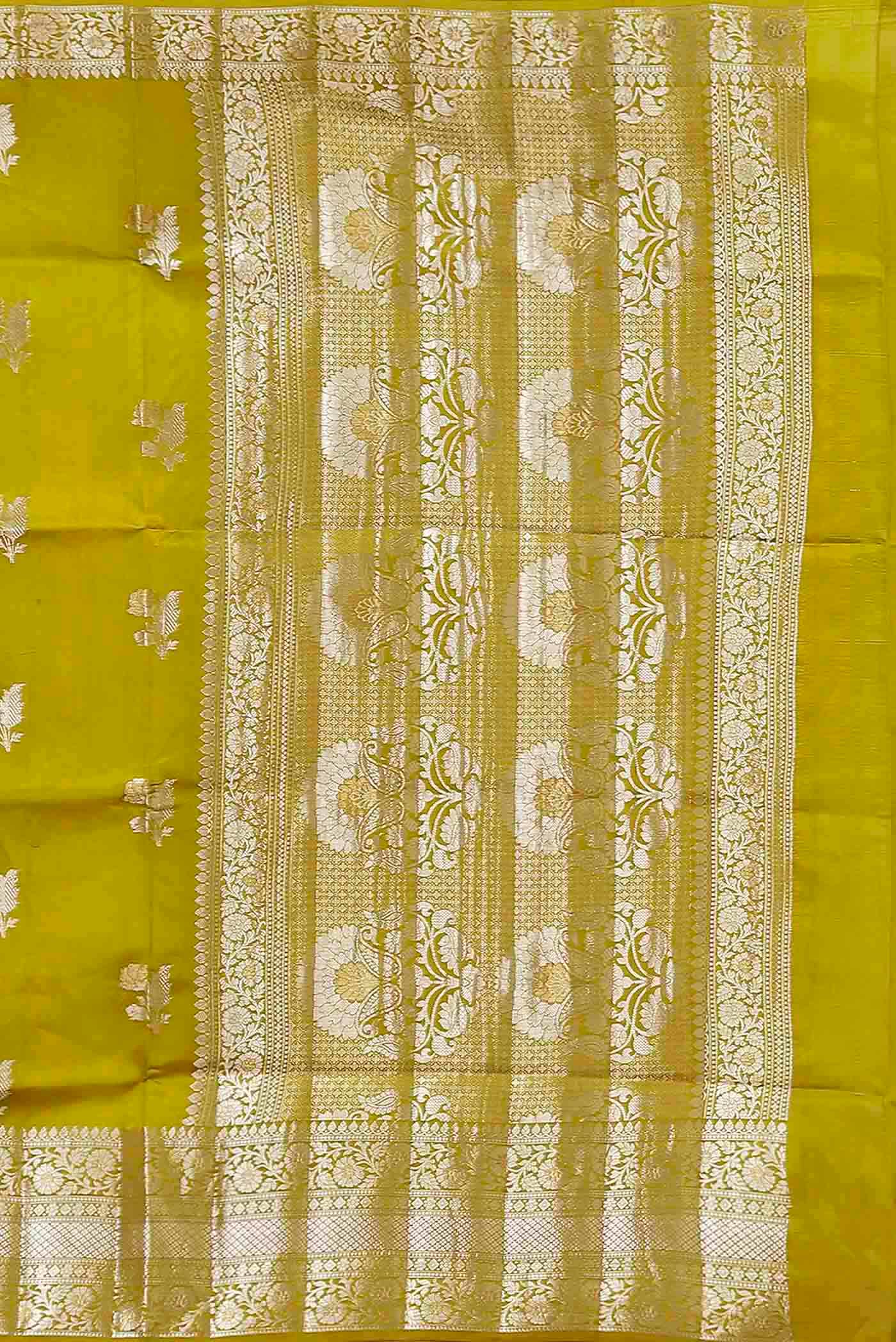 Green Banarasi Raw Silk Saree