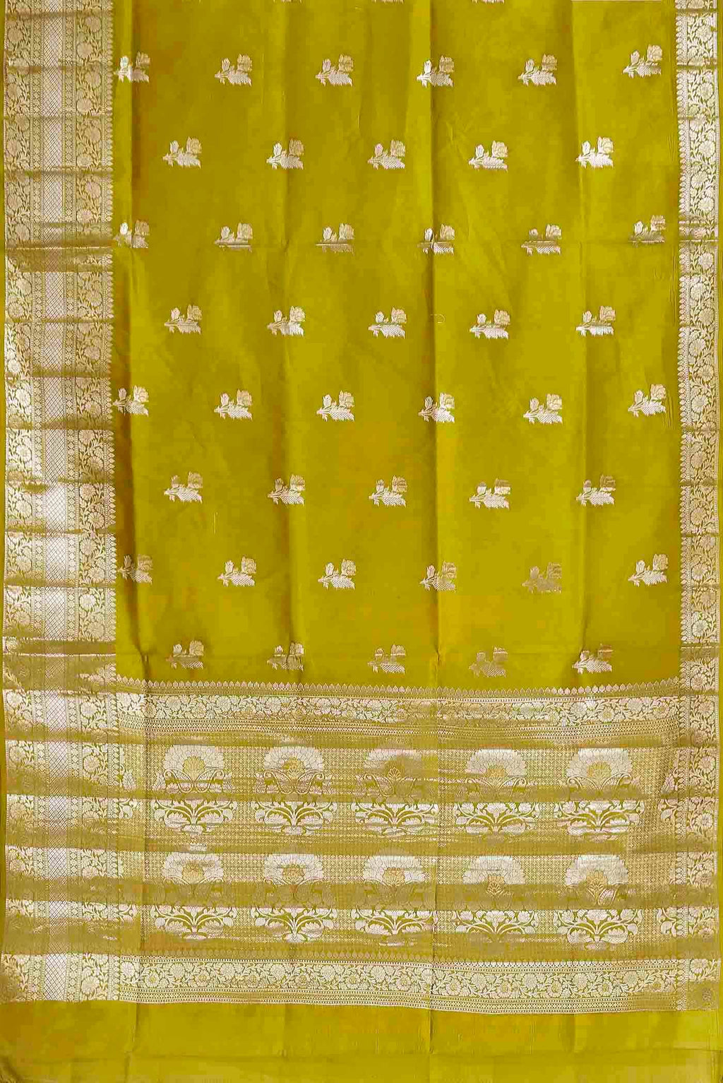Green Banarasi Raw Silk Saree