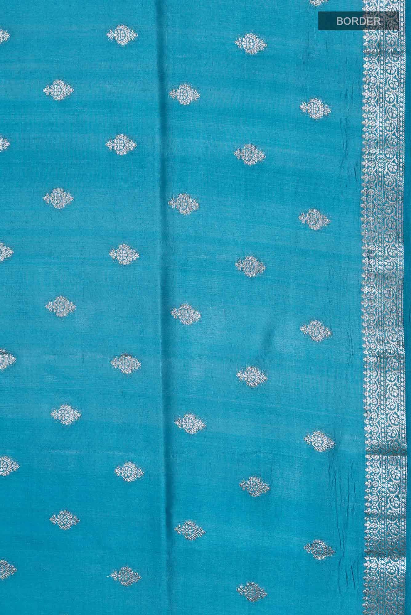 Maya Blue Tussar Silk Saree
