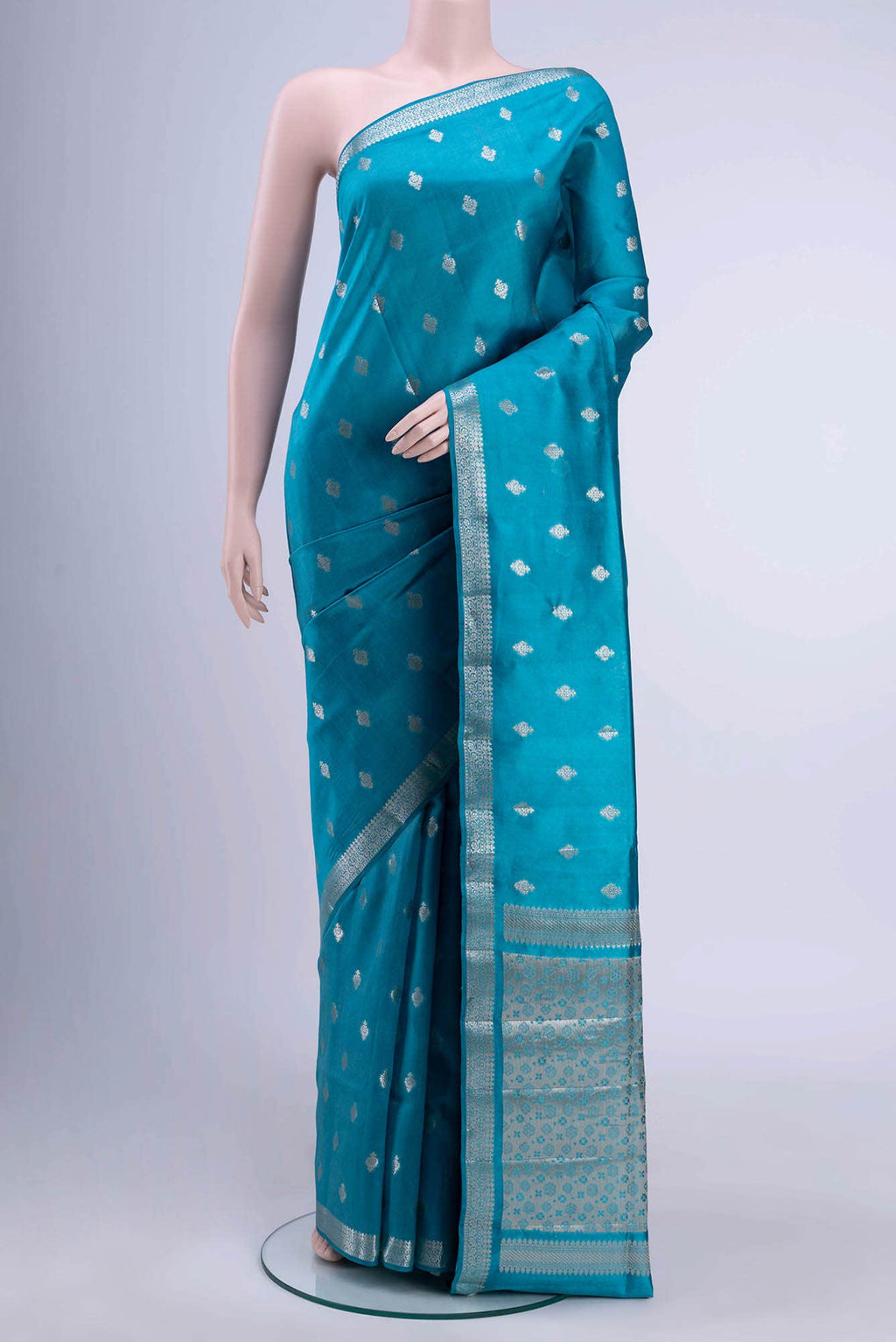 Maya Blue Tussar Silk Saree