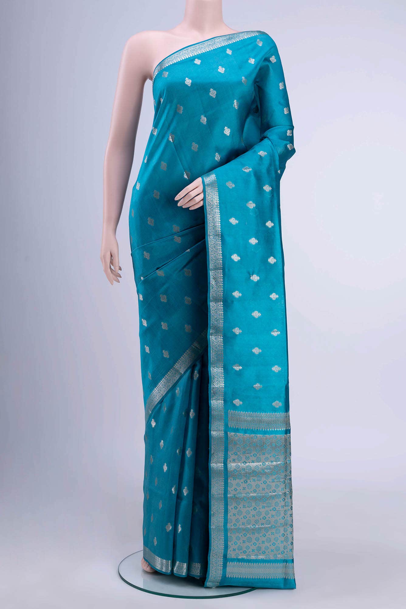 Maya Blue Tussar Silk Saree