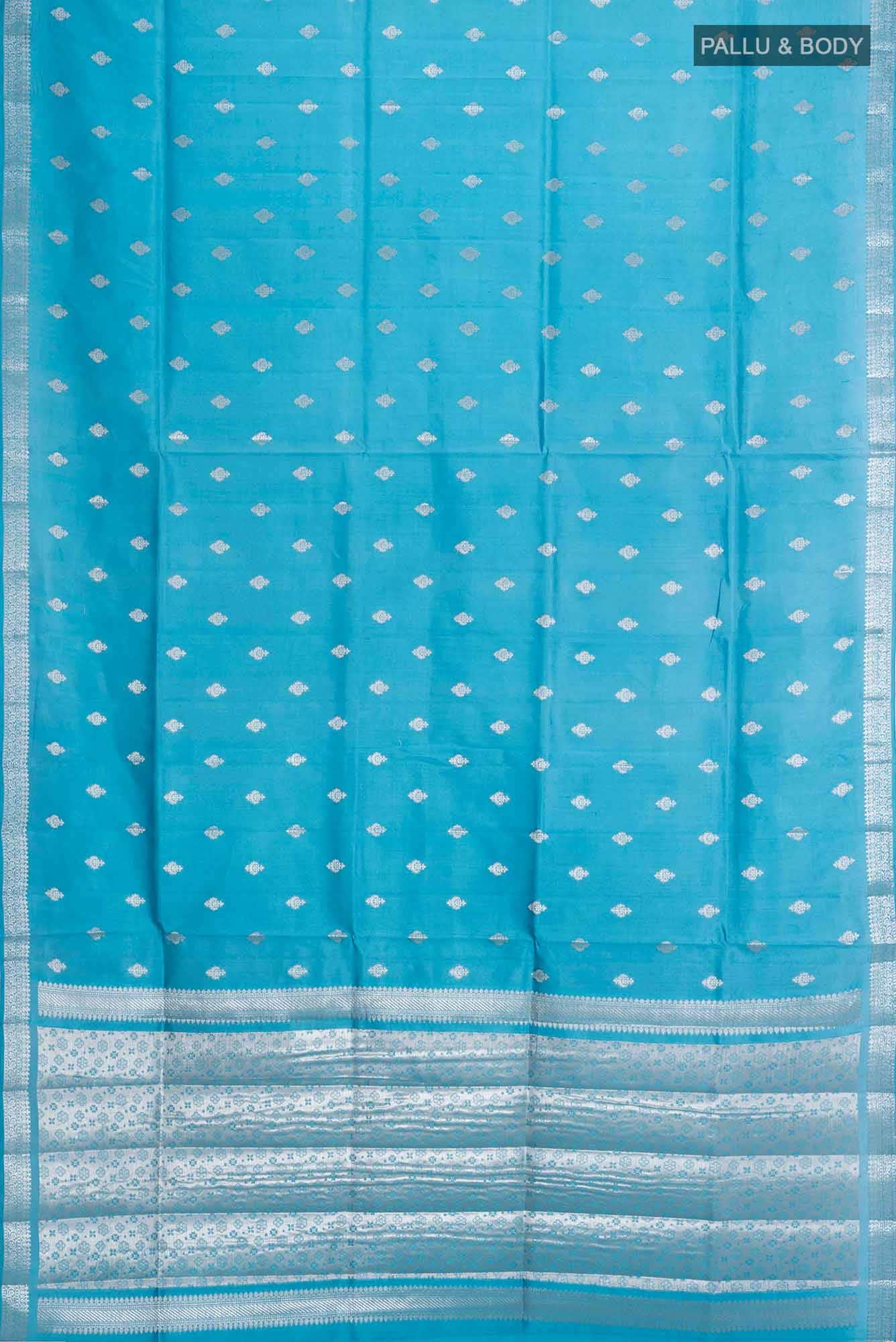 Maya Blue Tussar Silk Saree