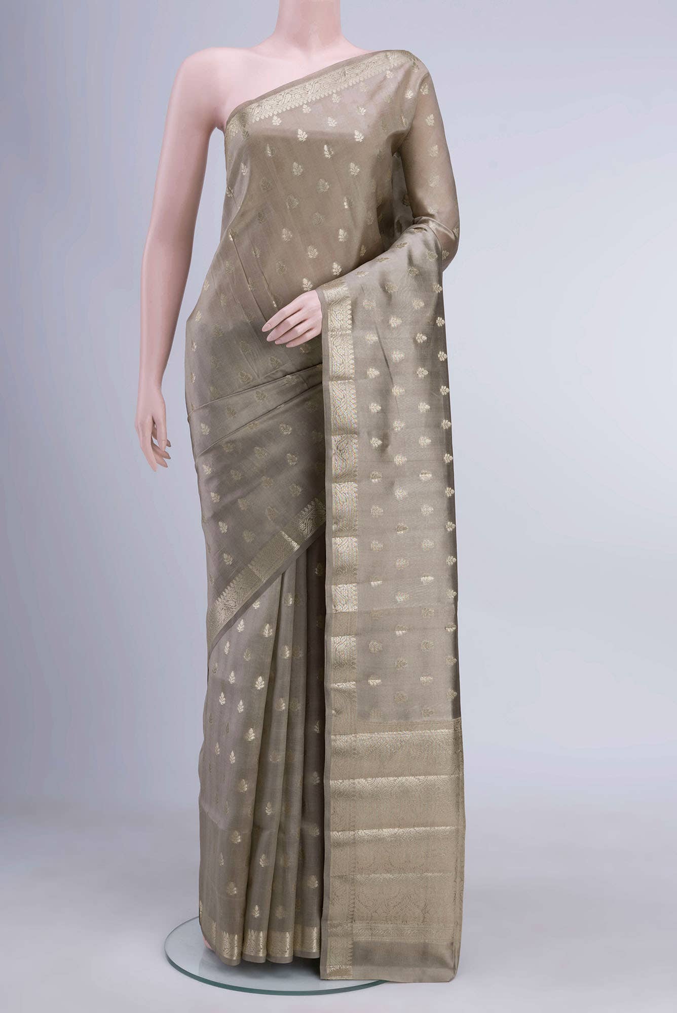 Beige Tussar Saree