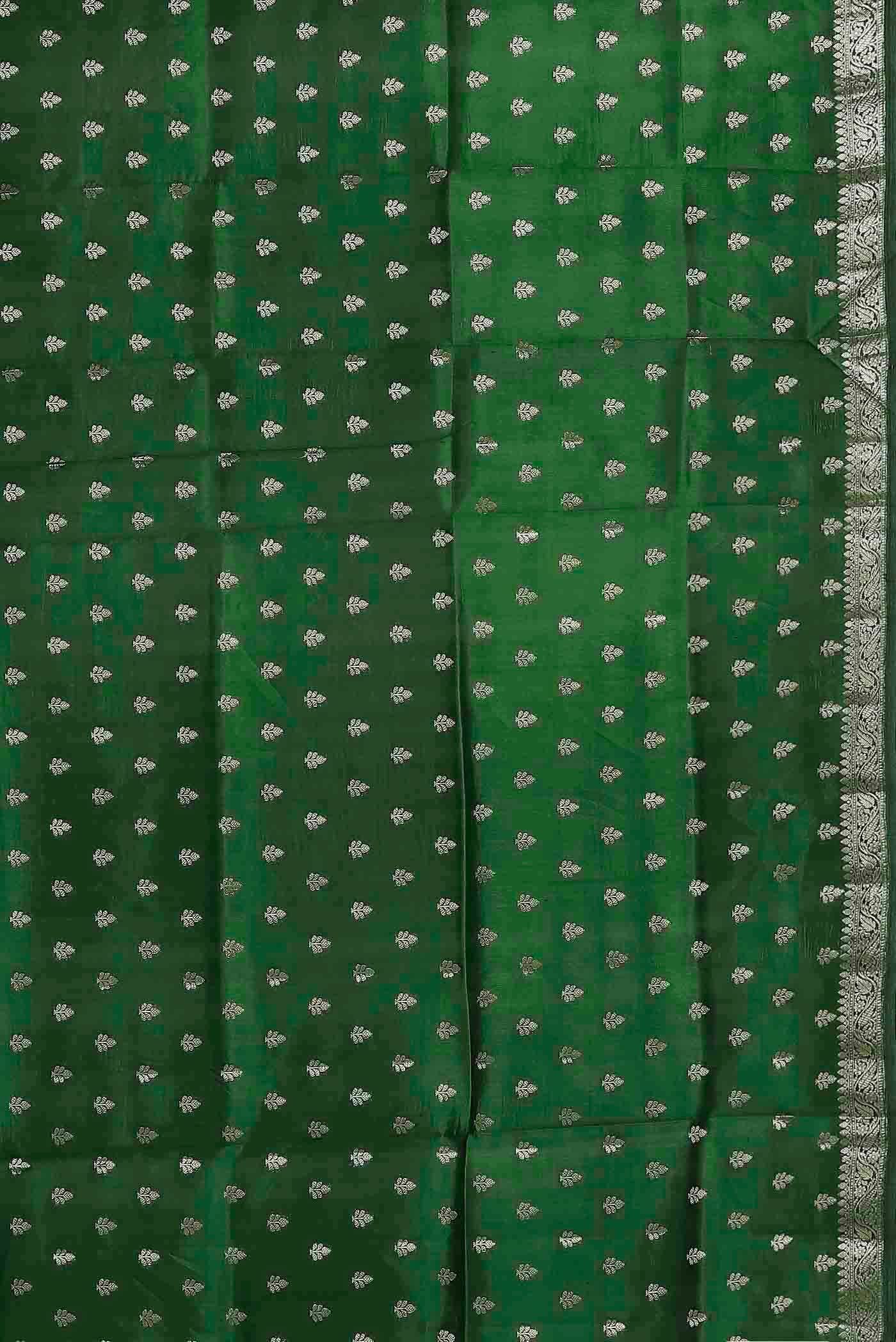 Green Banarasi Raw Silk Saree