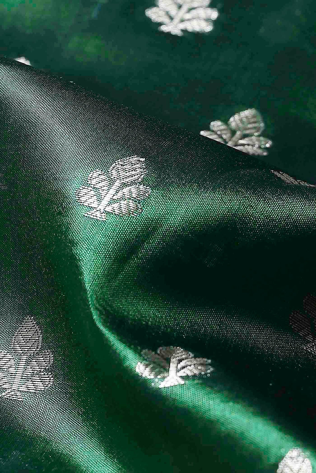 Green Banarasi Raw Silk Saree