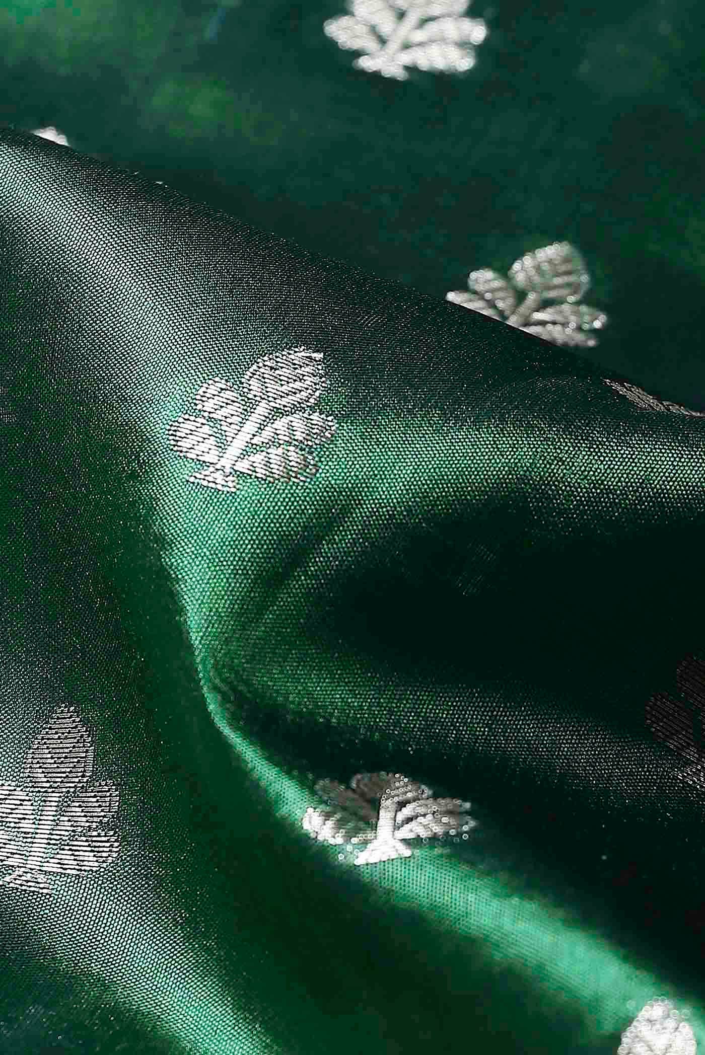 Green Banarasi Raw Silk Saree