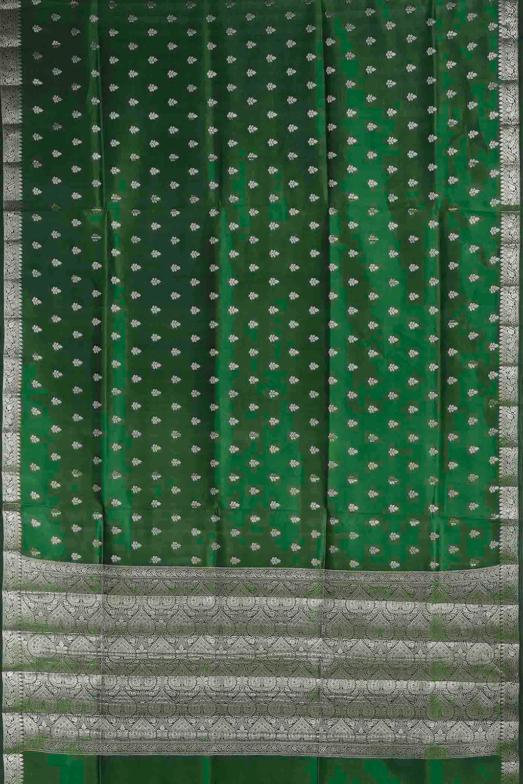 Green Banarasi Raw Silk Saree