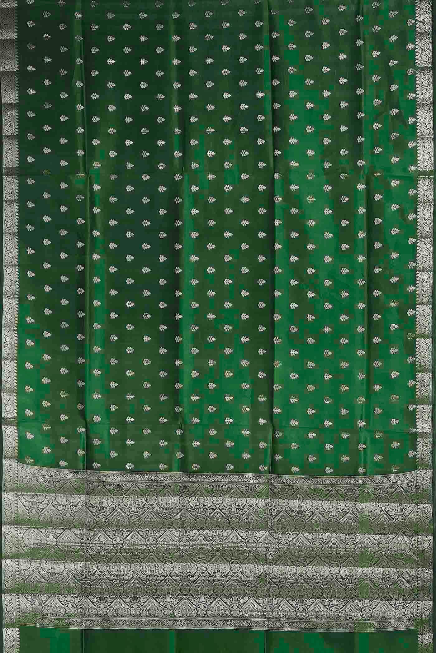 Green Banarasi Raw Silk Saree