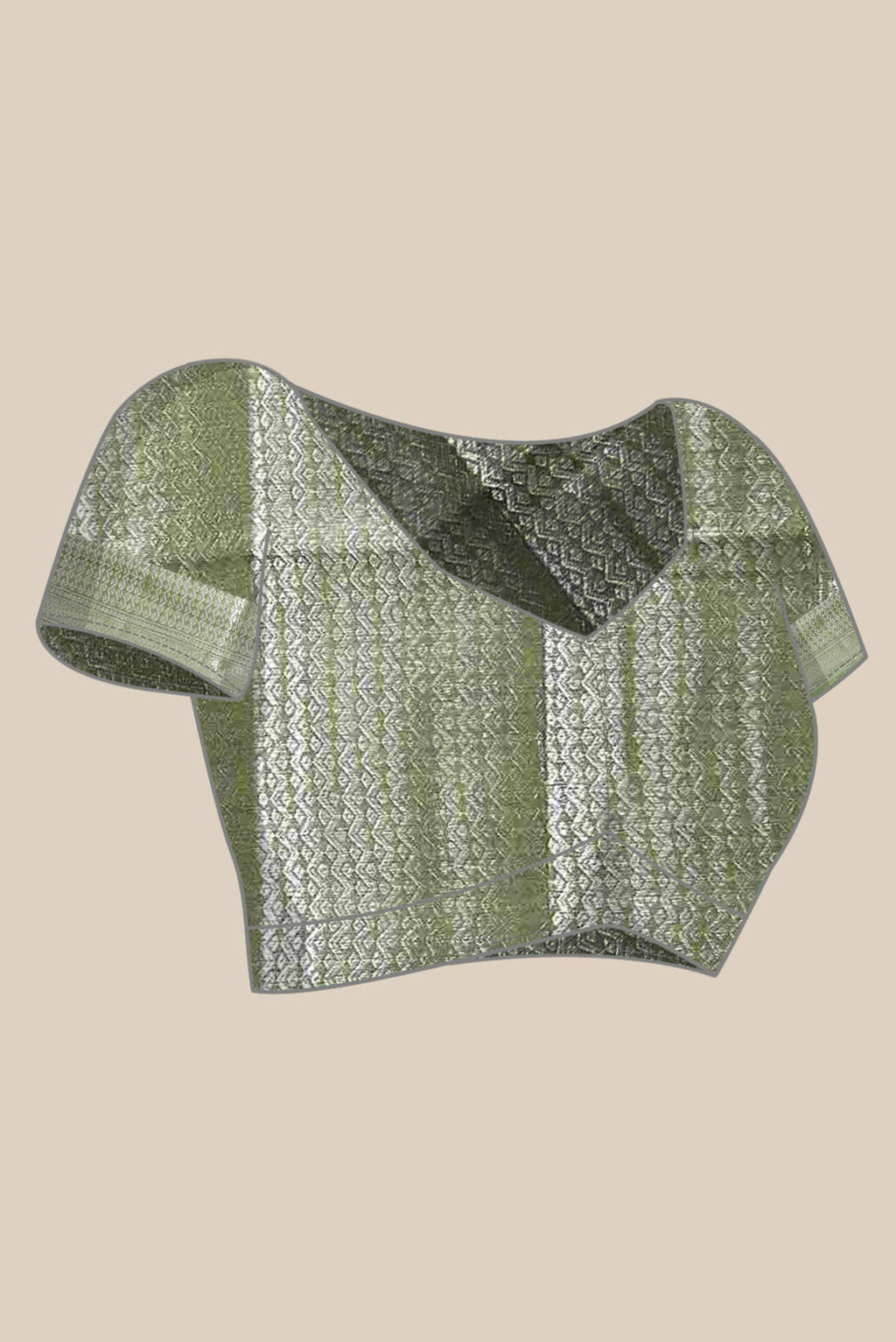 Green Banarasi Raw Silk Saree