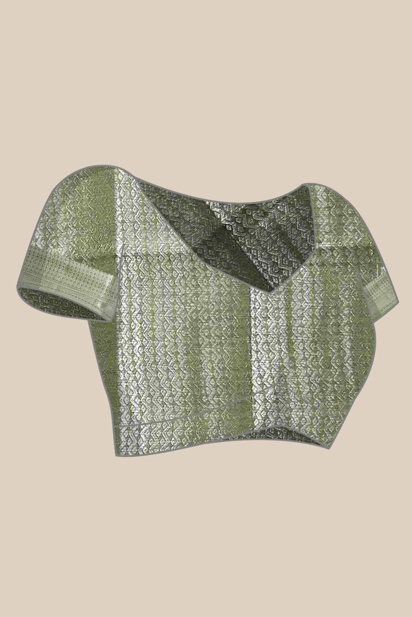 Green Banarasi Raw Silk Saree