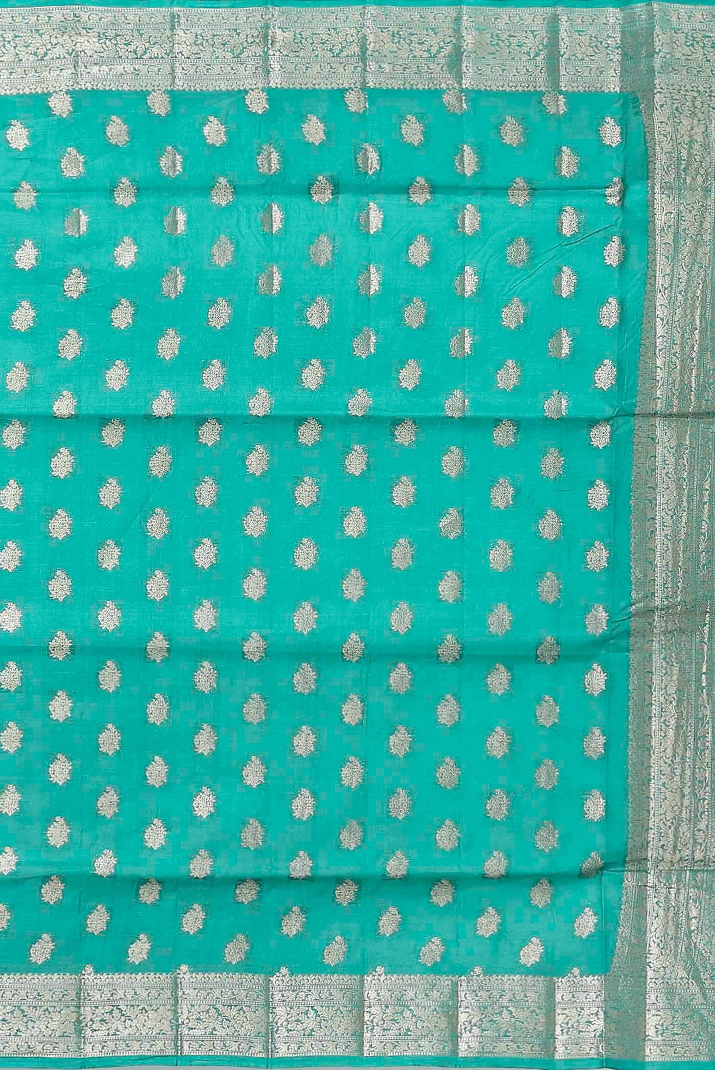 Blue Banarasi Raw Silk Saree