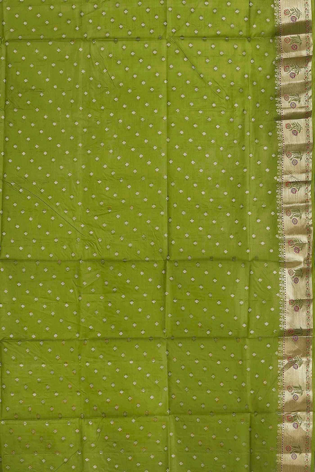 Green Banarasi Raw Silk Saree
