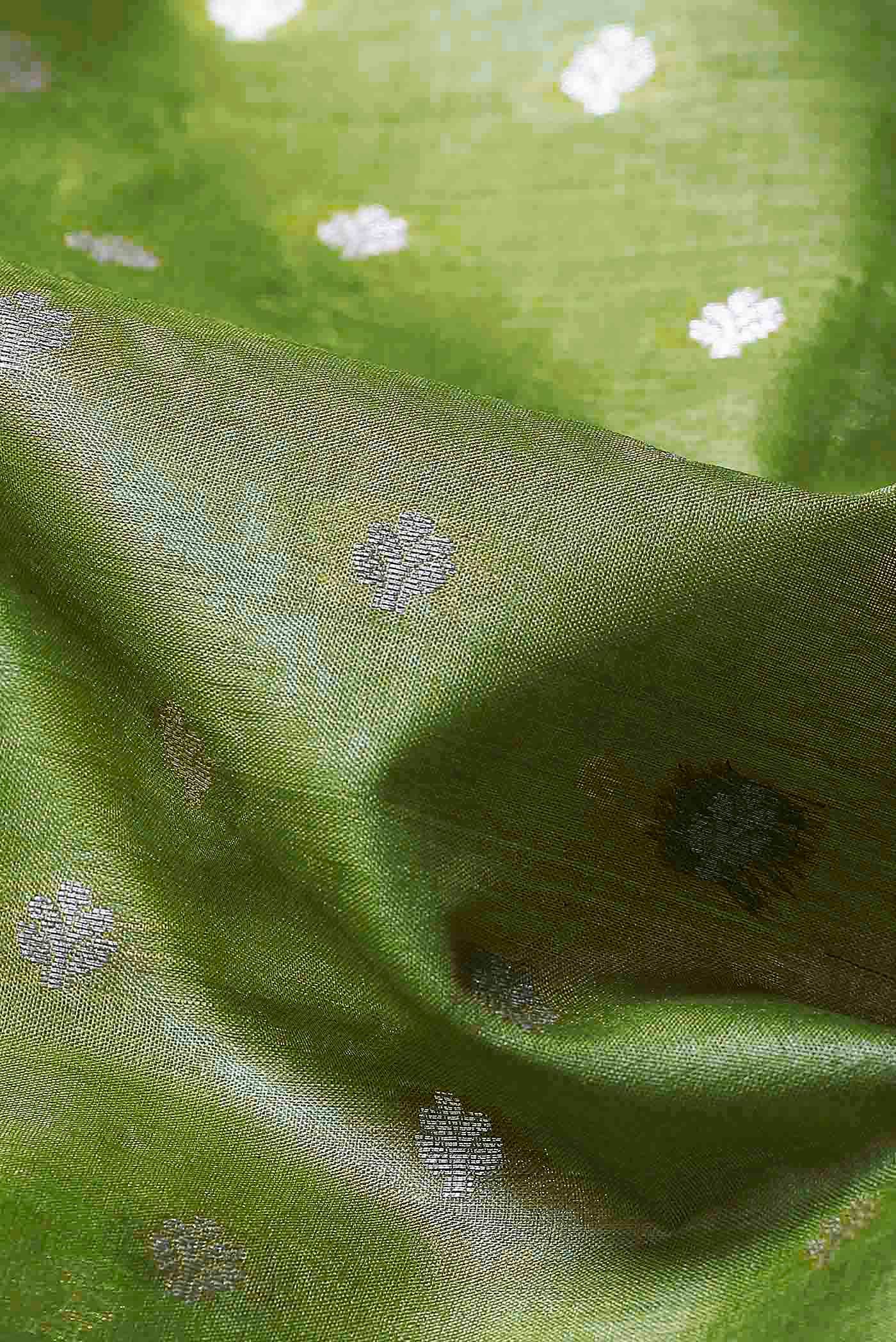 Green Banarasi Raw Silk Saree