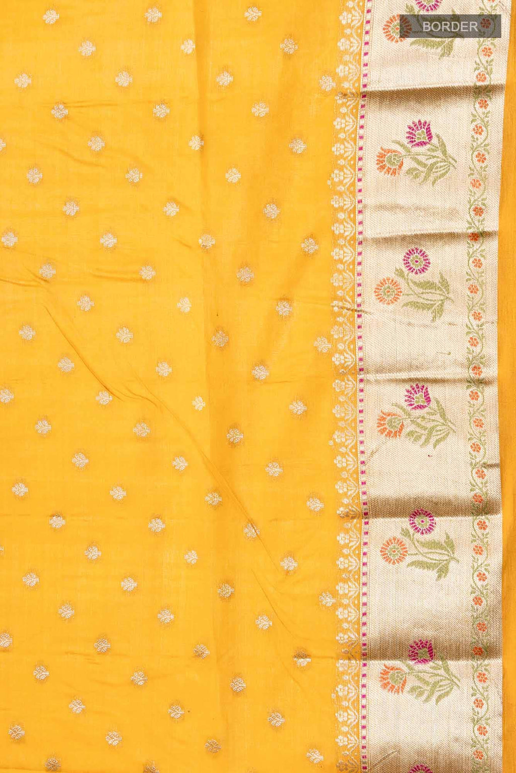 Mustard Tussar Silk Saree