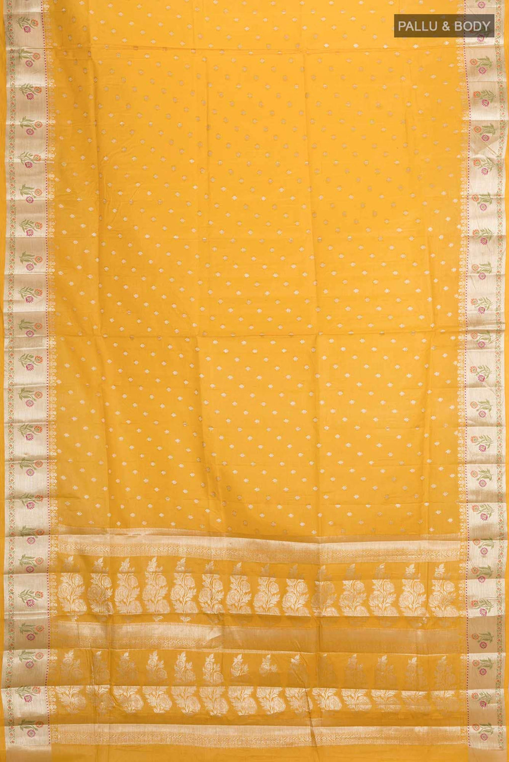 Mustard Tussar Silk Saree